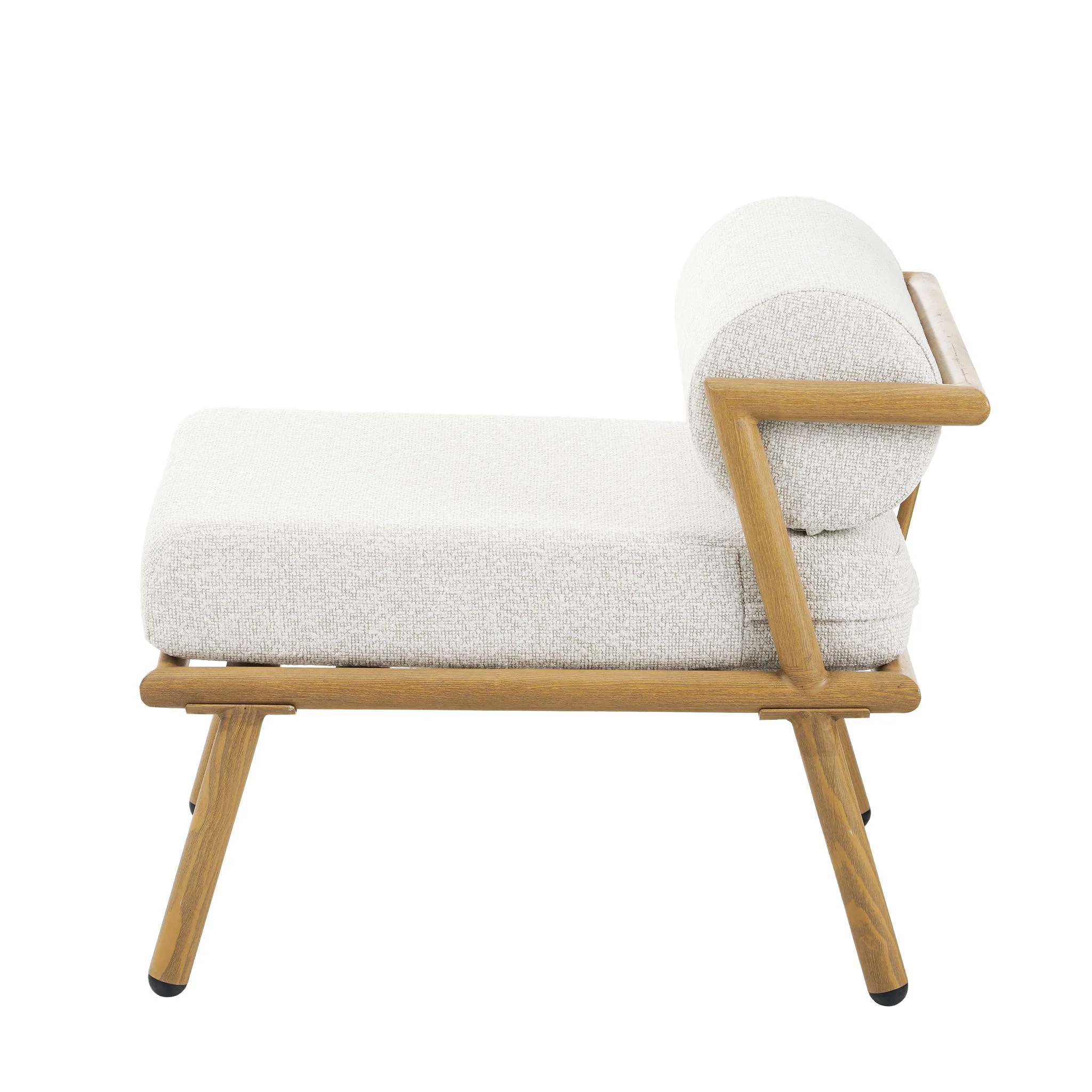 La Fiora - Outdoor Patio Iron Club Chair (Set of 2) - Off White / Teak - Image 3