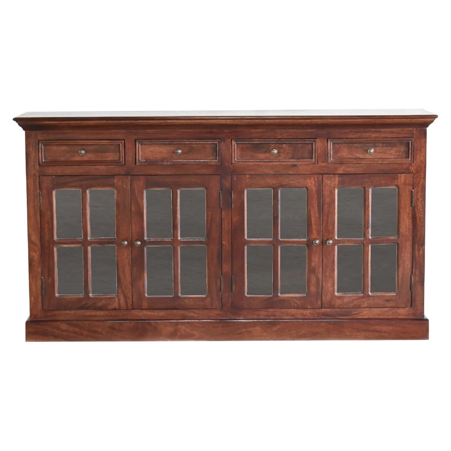 Large Glazed Sideboard Buffet Cabinet Storage Unit Solid Wood 65x35in - Image 2