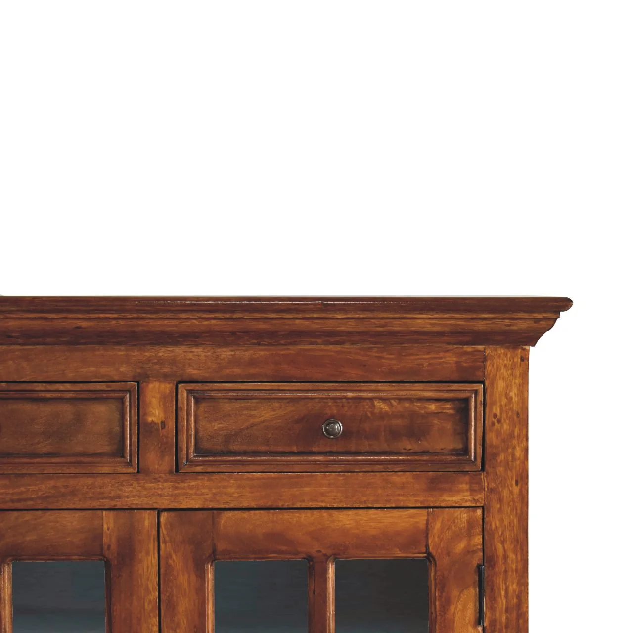 Large Glazed Sideboard Buffet Cabinet Storage Unit Solid Wood 65x35in - Image 4