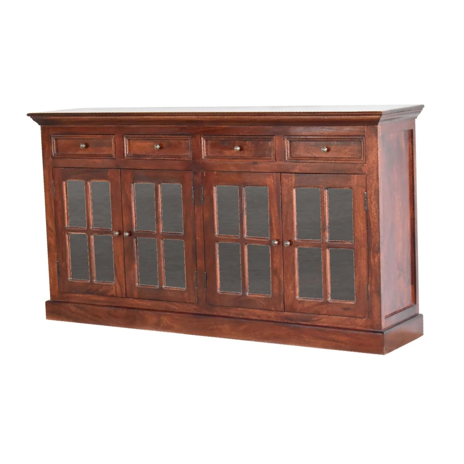 Large Glazed Sideboard Buffet Cabinet Storage Unit Solid Wood 65x35in - Image 8