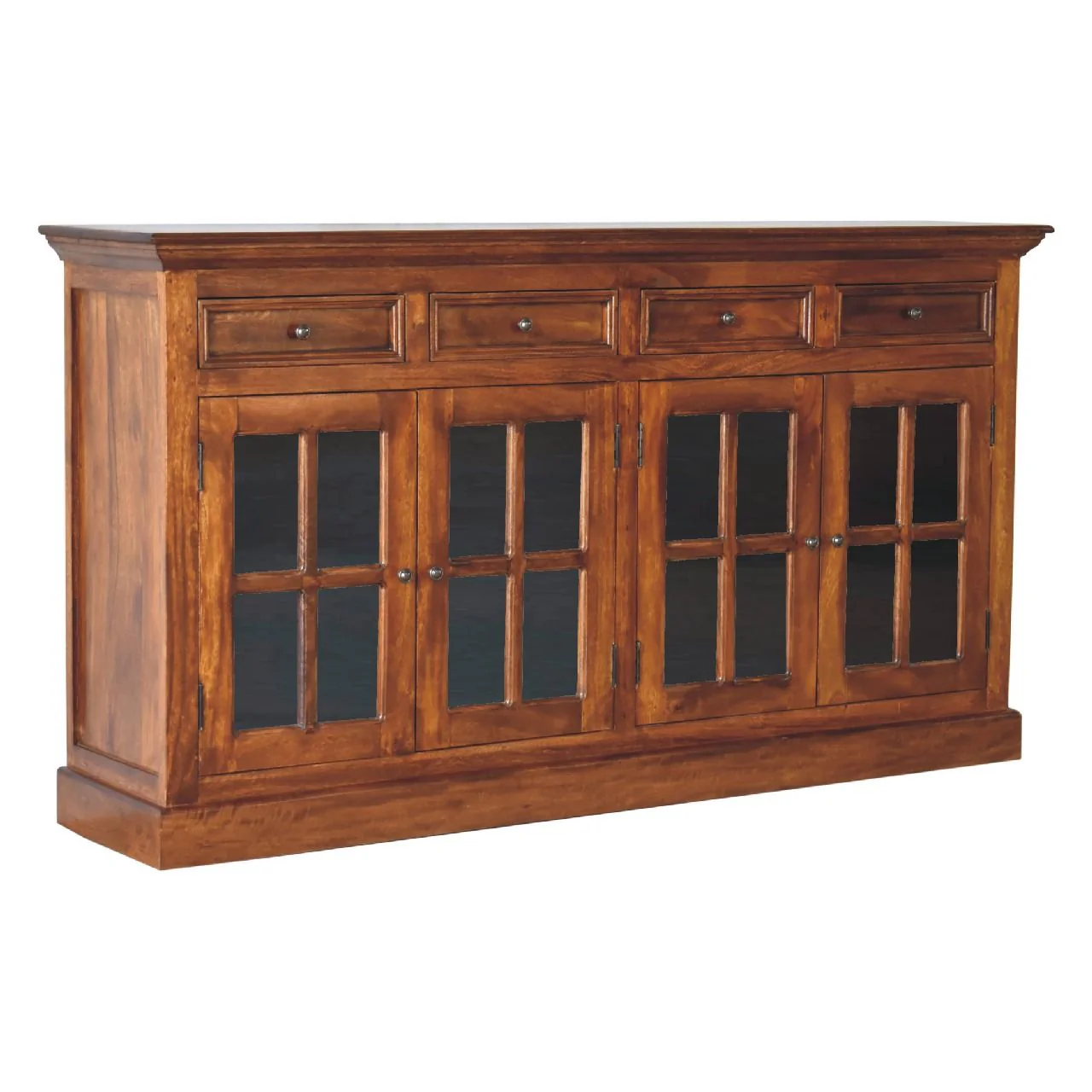Large Glazed Sideboard Buffet Cabinet Storage Unit Solid Wood 65x35in - Image 9
