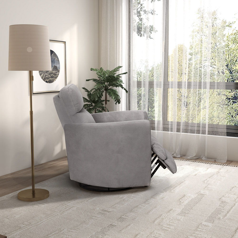Lawson - Swivel Glider Suede Recliner Chair - Latte - Image 5