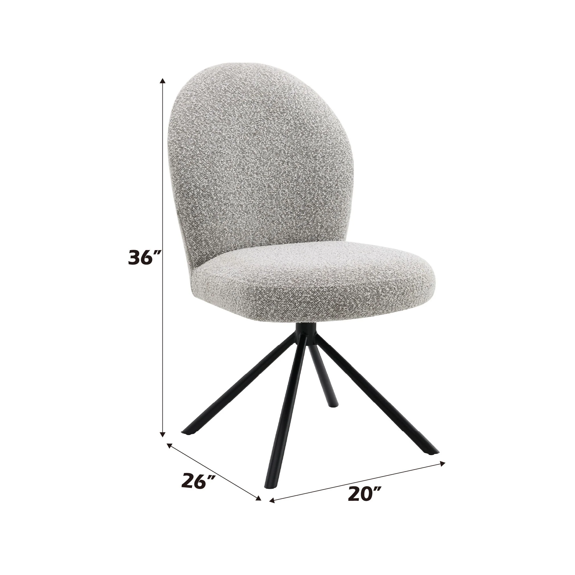 Side Chair With Swivel (Set of 2) - Gray - Image 3