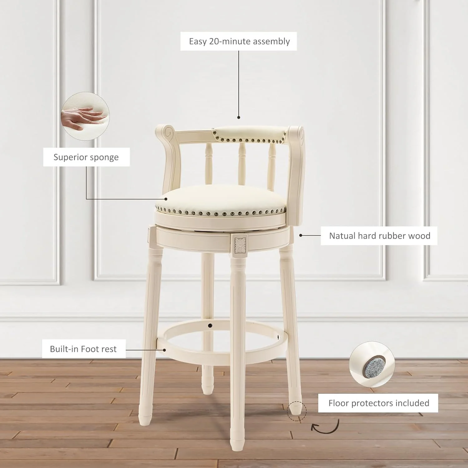 Wooden Bar Stool - Image 12
