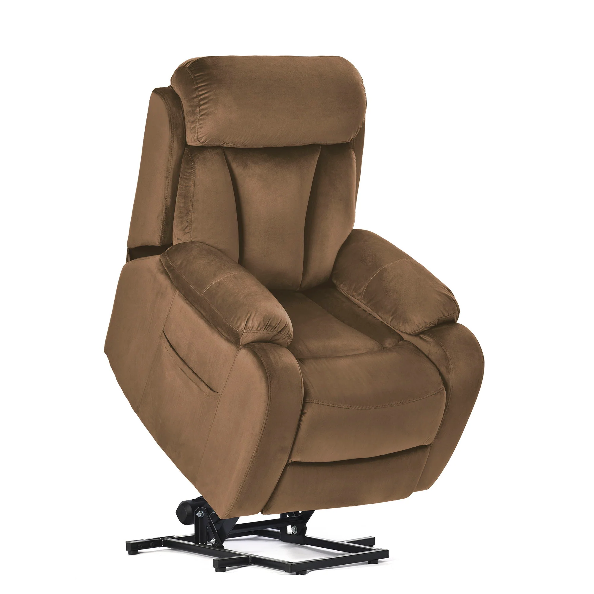 Lift Chair Recliner Power Remote Control Recliner Sofa Relax Soft Chair Anti - Skid Australia Cashmere Fabric Furniture Living Room - Brown - Image 6