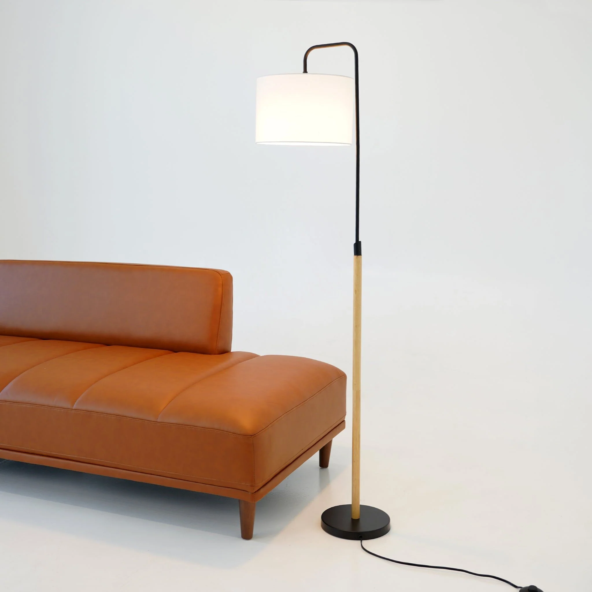 Lior - Arc Floor Lamp With Cylinder Shade - Black - Image 8