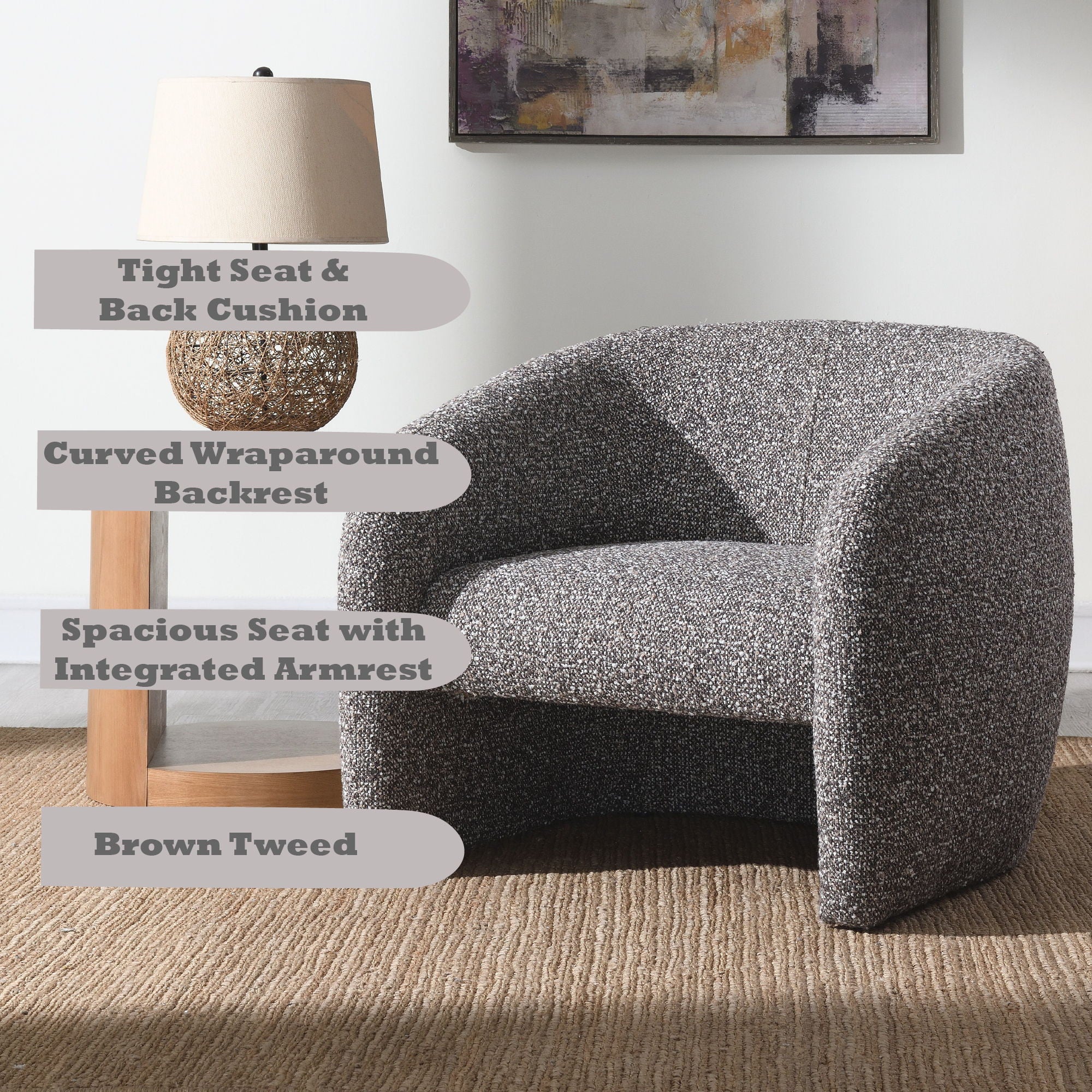 Livia - Accent Chair - Brown / Gray - Image 4