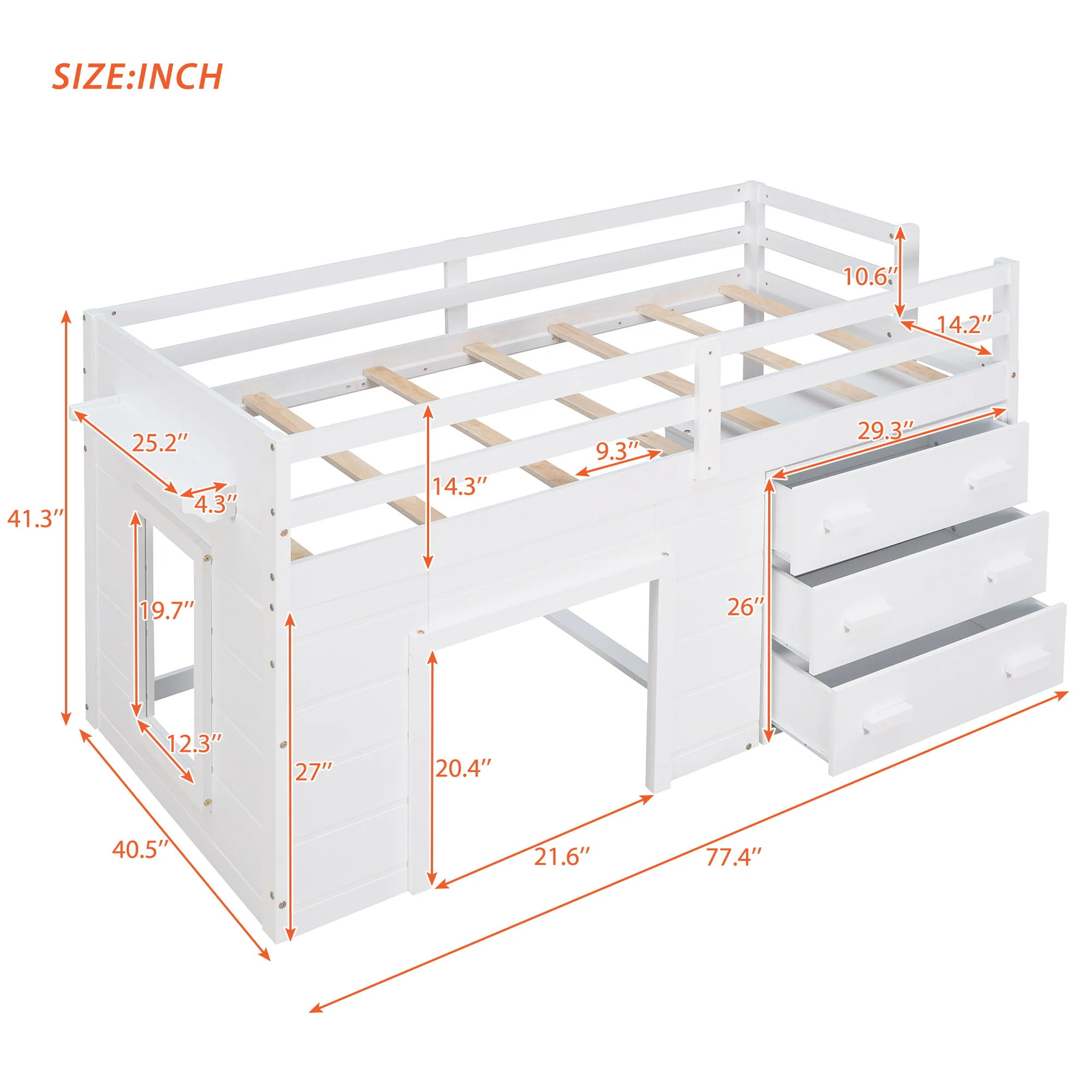 Loft Bed With Cabinet And Shelf - Image 17