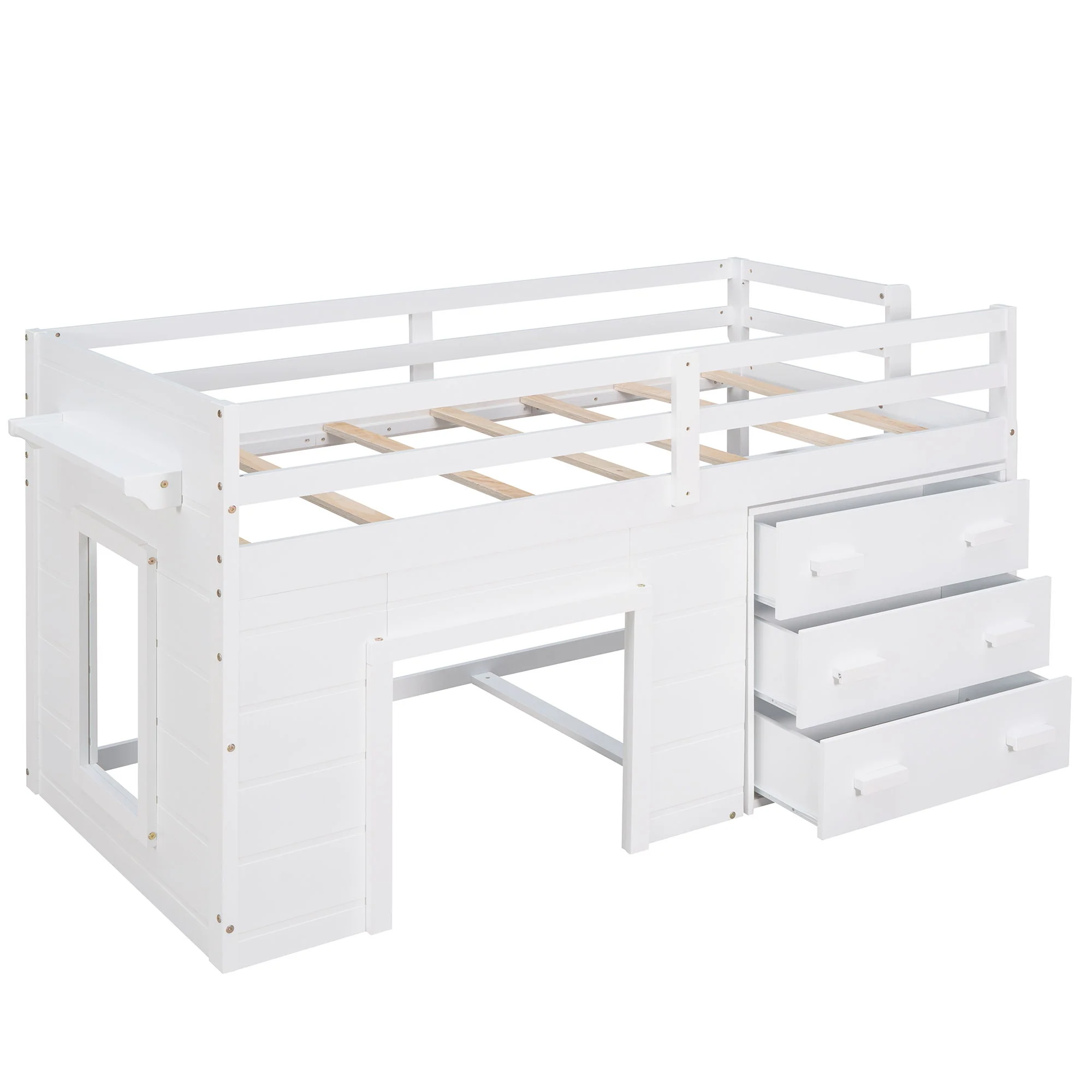 Loft Bed With Cabinet And Shelf - Image 3