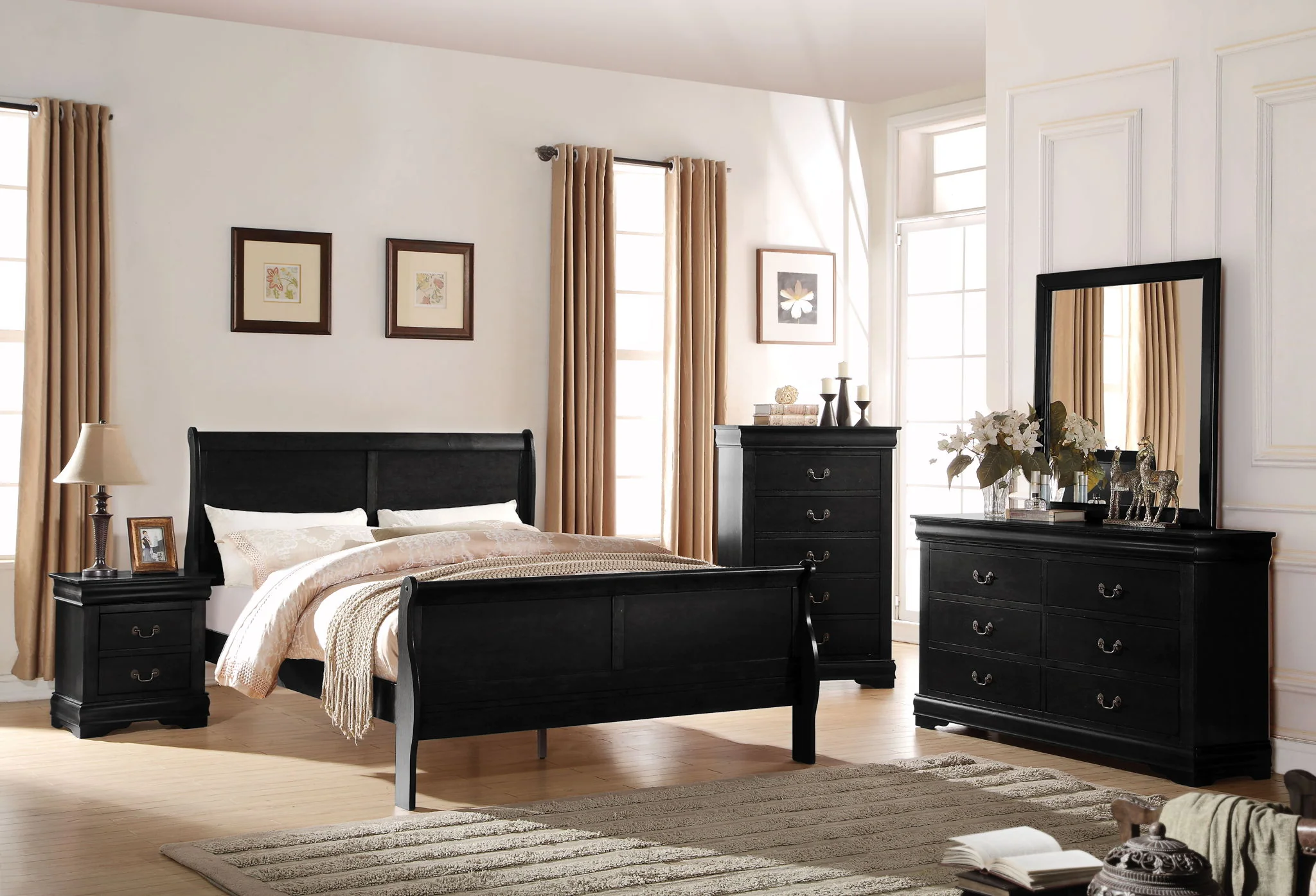 Louis Philippe - Sleigh Style Bed - Image 26
