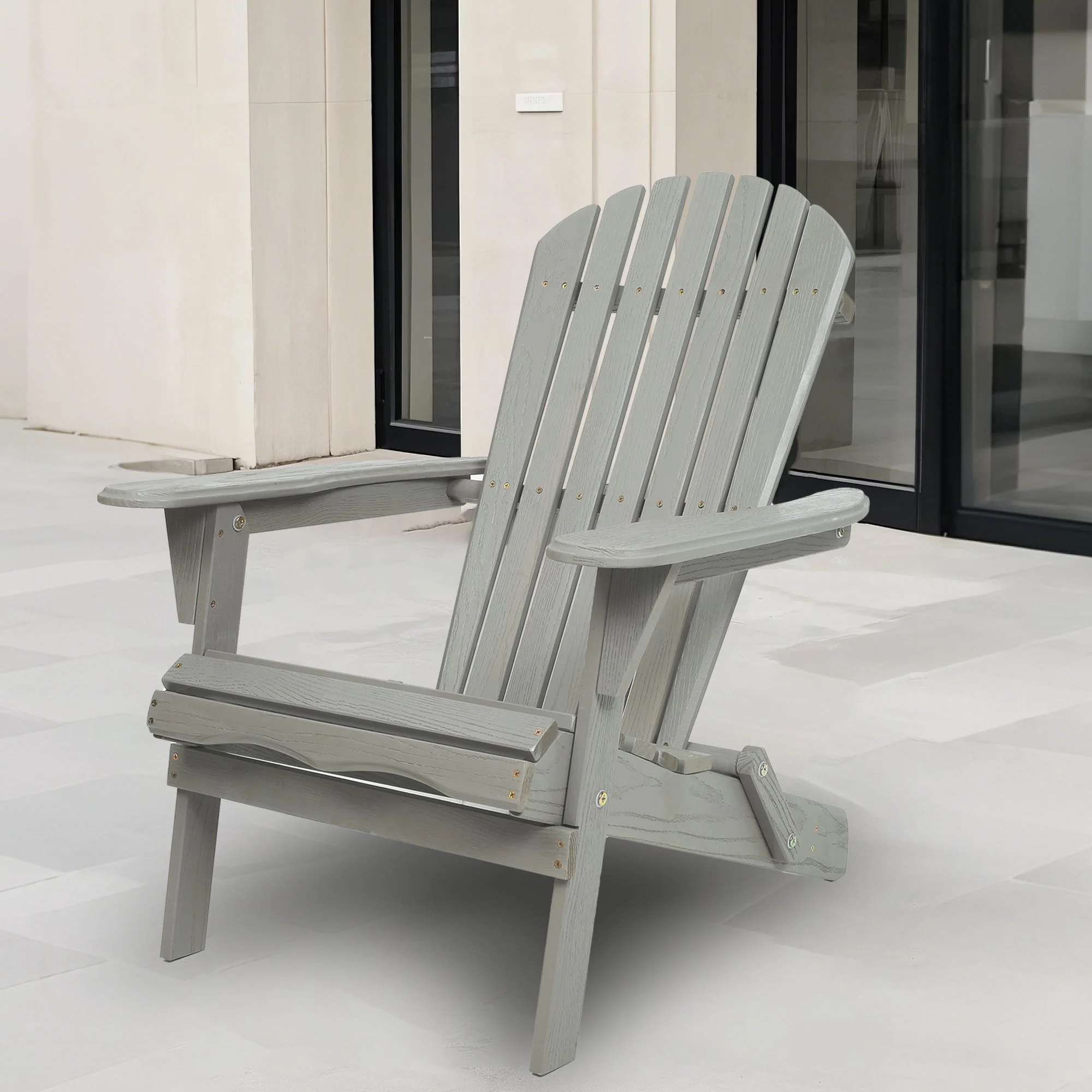 Lounge Patio Chair For Garden Outdoor Wooden Folding Adirondack Chair (Set of 2) Solid Cedar Wood Lounge Patio Chair For Garden - Image 24