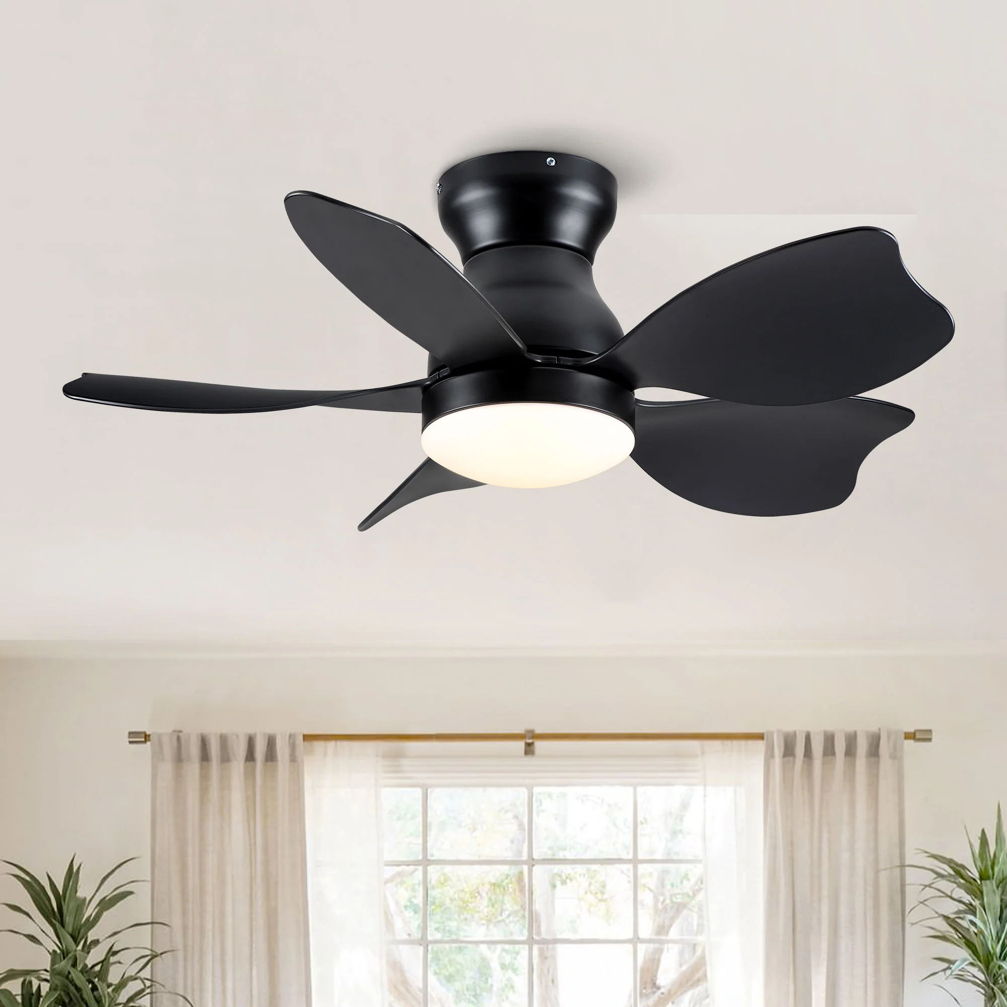 Low Profile Flush Mount Ceiling Fan With Light - Image 6