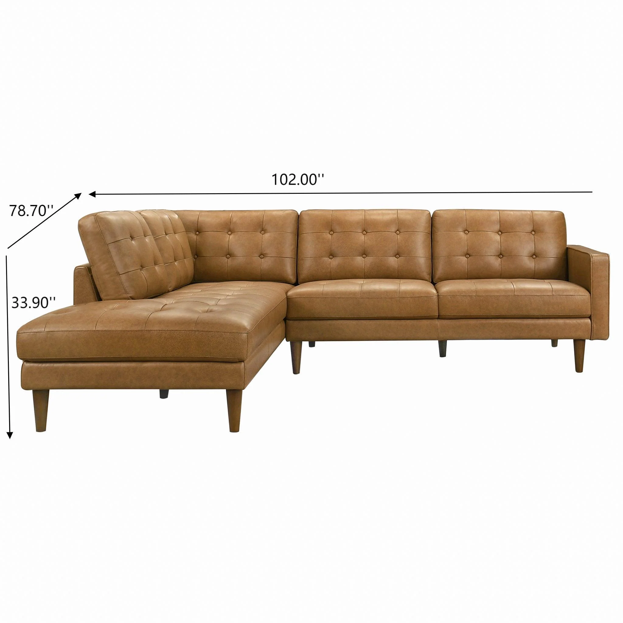 Lucco - L-Shaped Sectional Sofa With Chaise - Tan - Image 4