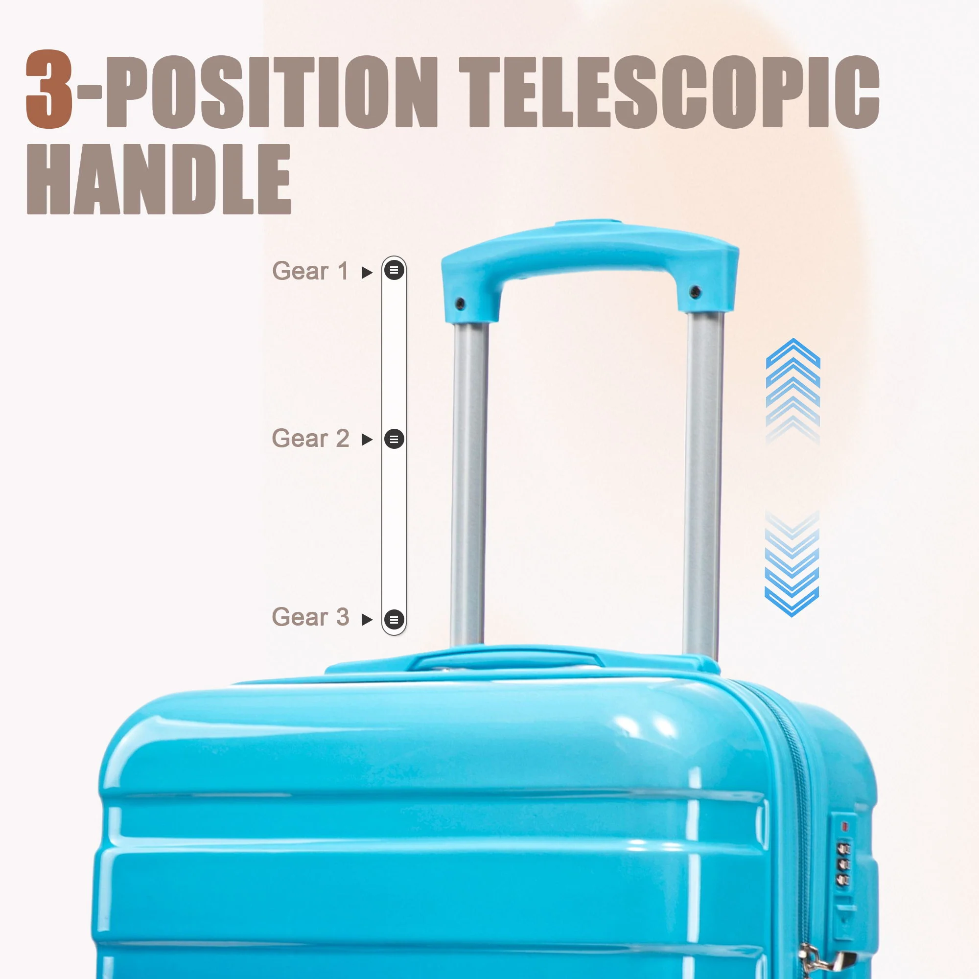 Luggage Set 14" / 20" With Combination Lock And Cosmetic Case - Image 10