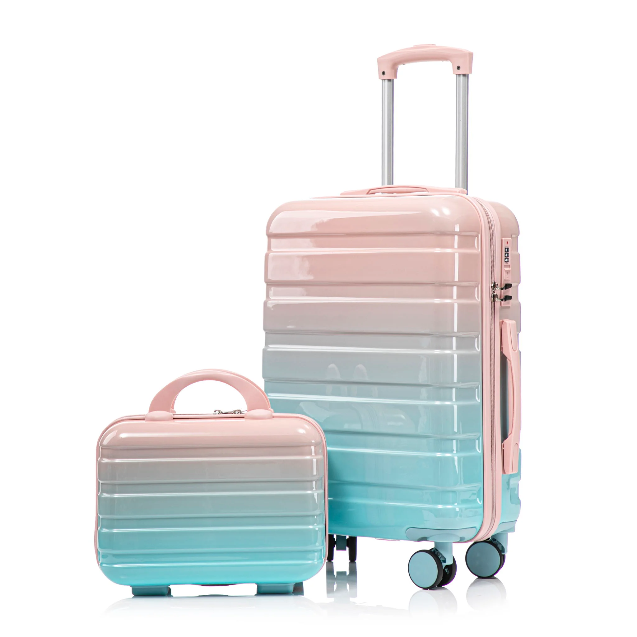 Luggage Set 14" / 20" With Combination Lock And Cosmetic Case - Image 4