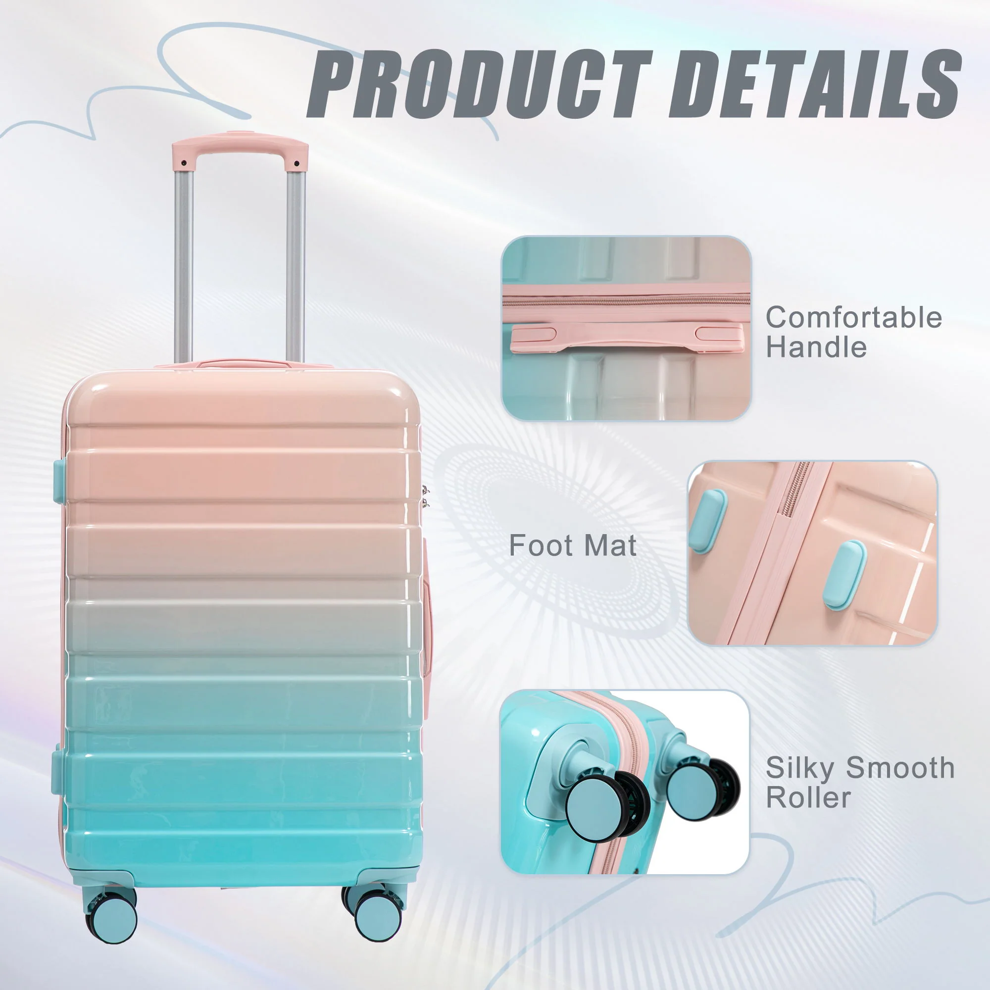 Luggage Set 20" /24" /28" With Combination Lock And Silent Wheels - Image 25