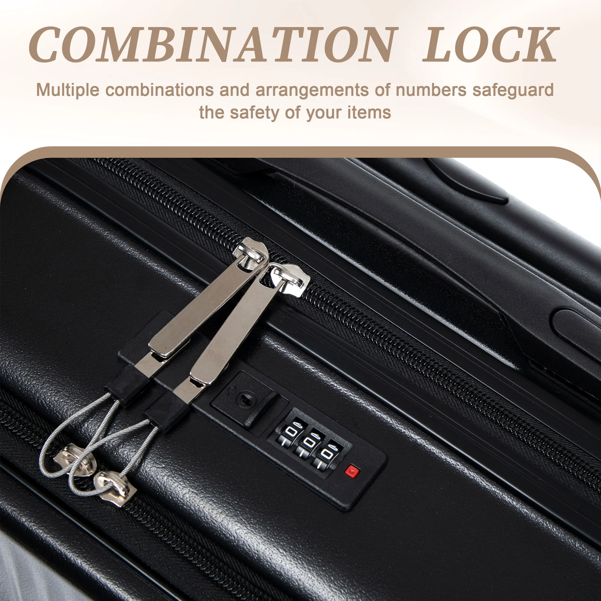 Luggage Set With Cosmetic Case, Combination Lock, Front Opening Design - Image 13