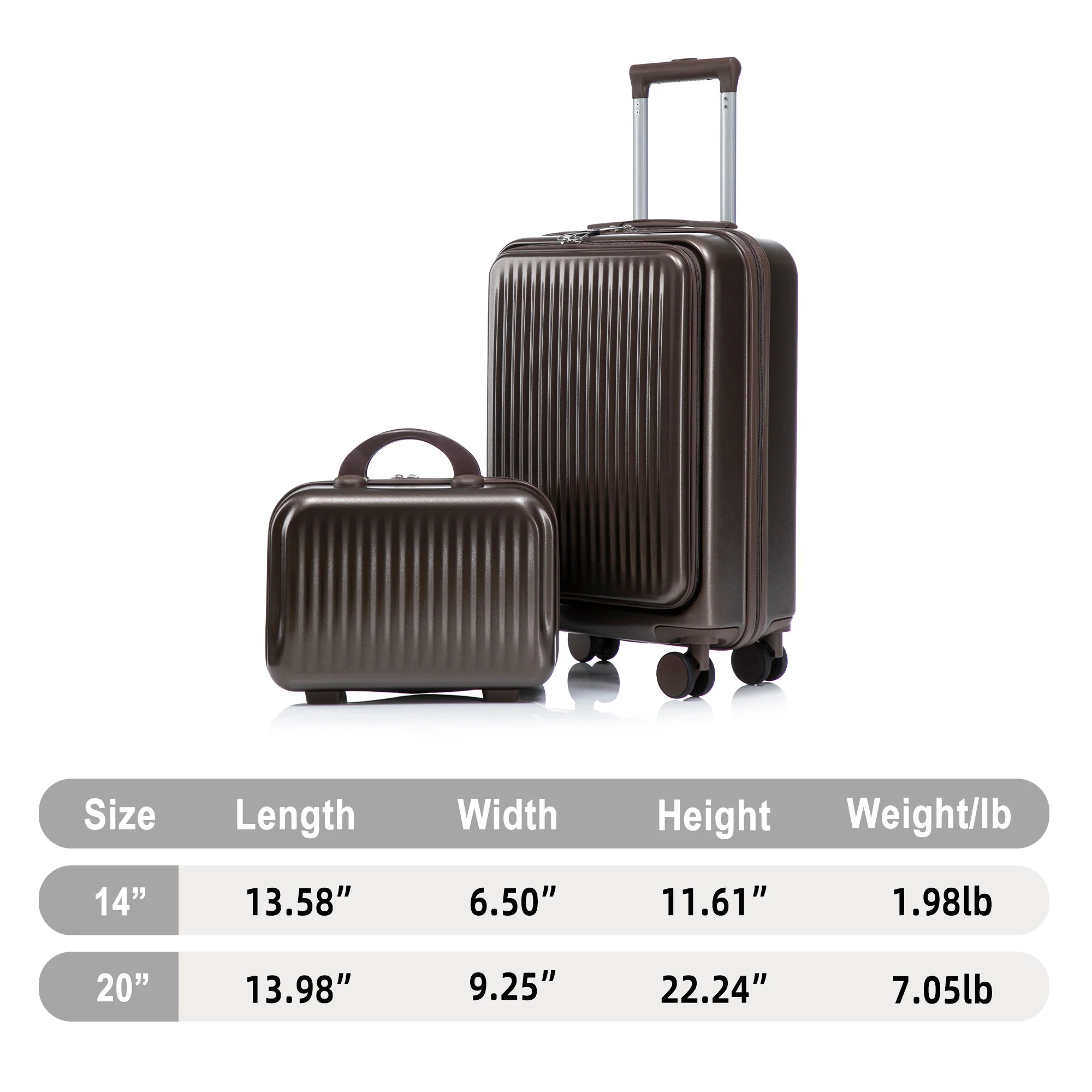Luggage Set With Cosmetic Case, Combination Lock, Front Opening Design - Image 21
