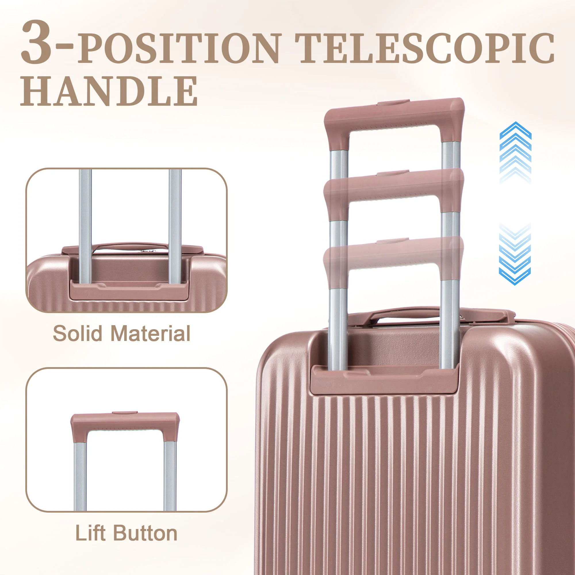 Luggage Set With Cosmetic Case, Combination Lock, Front Opening Design - Image 25
