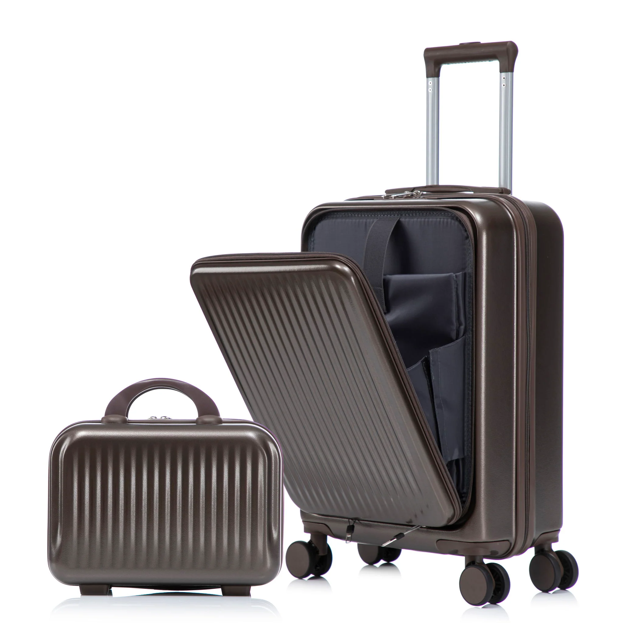 Luggage Set With Cosmetic Case, Combination Lock, Front Opening Design - Image 3