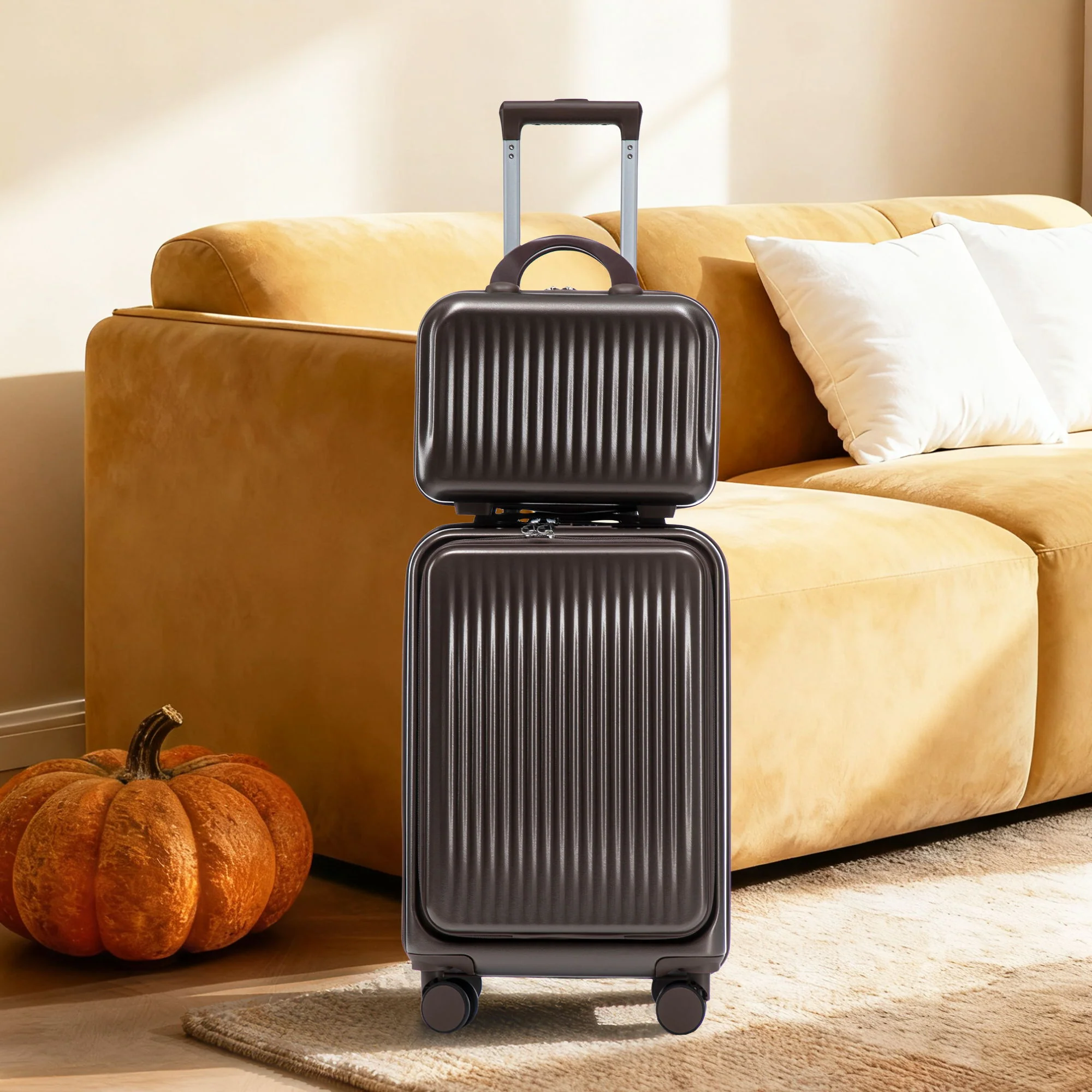 Luggage Set With Cosmetic Case, Combination Lock, Front Opening Design - Image 30