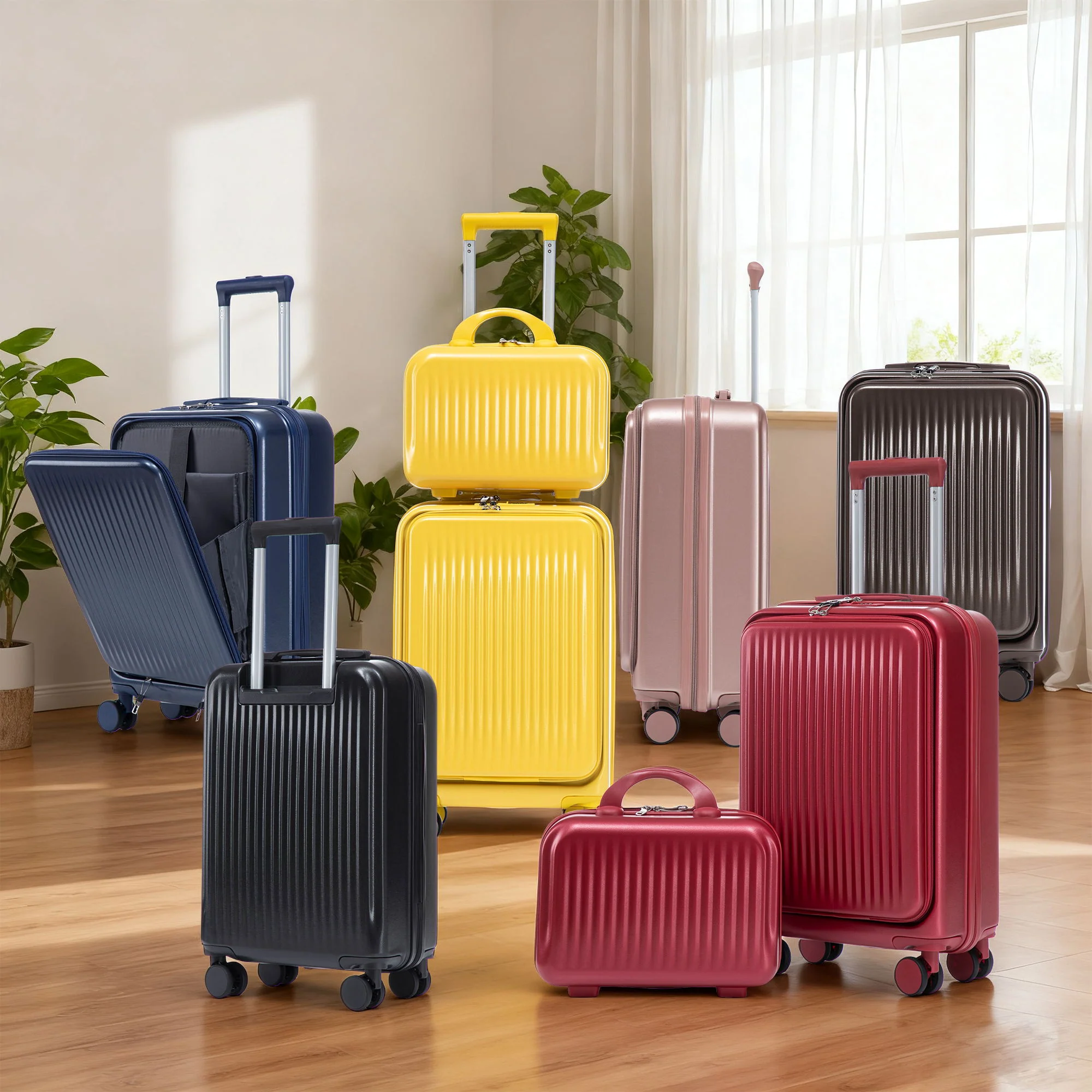Luggage Set With Cosmetic Case, Combination Lock, Front Opening Design - Image 32