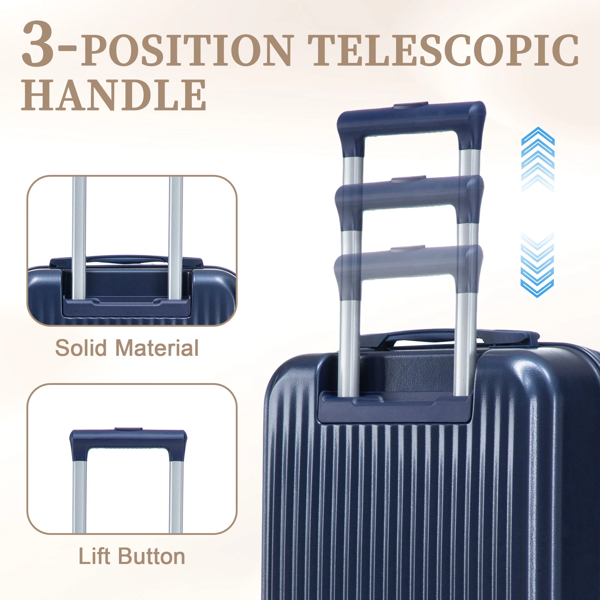 Luggage Set With Cosmetic Case, Combination Lock, Front Opening Design - Image 37