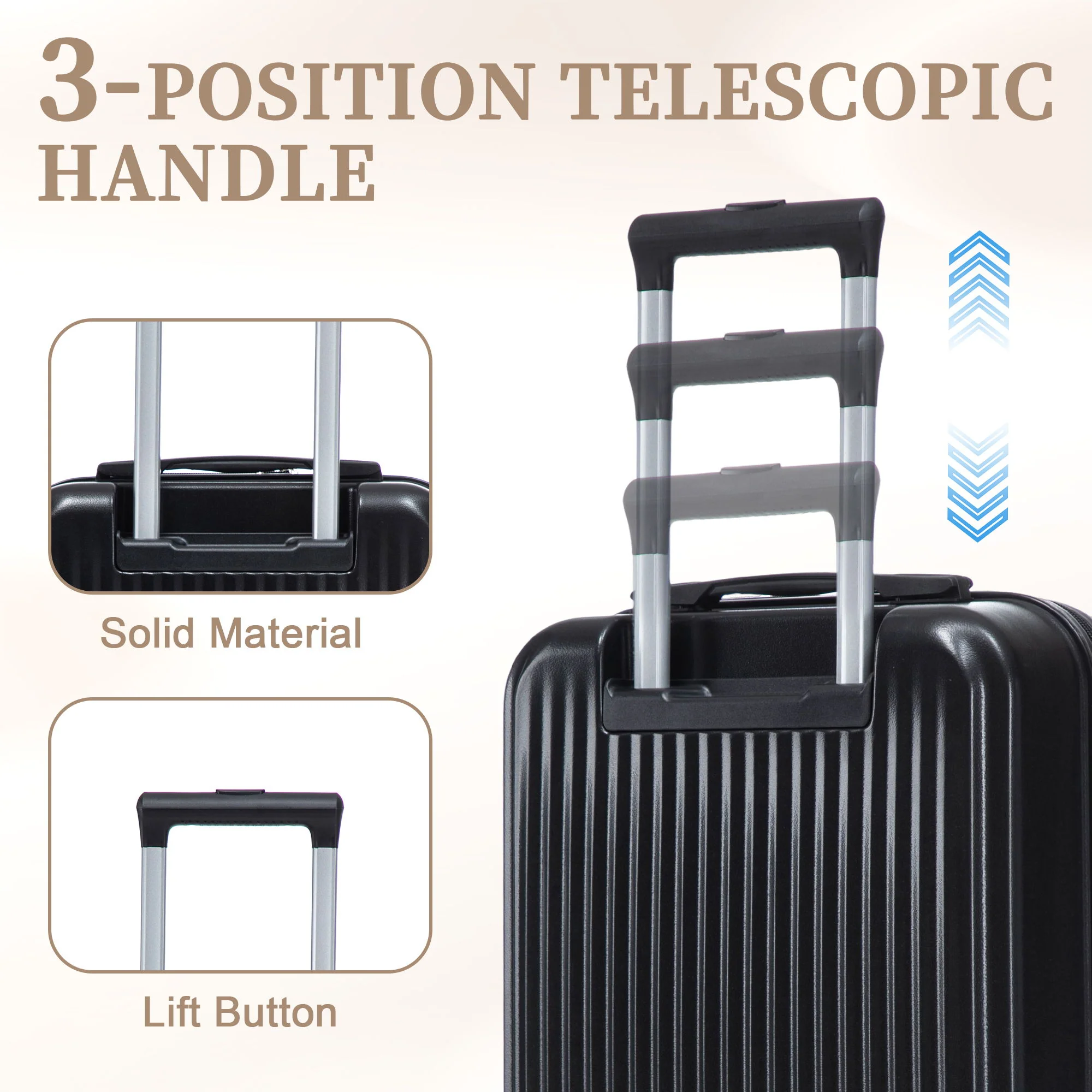 Luggage Set With Cosmetic Case, Combination Lock, Front Opening Design - Image 39
