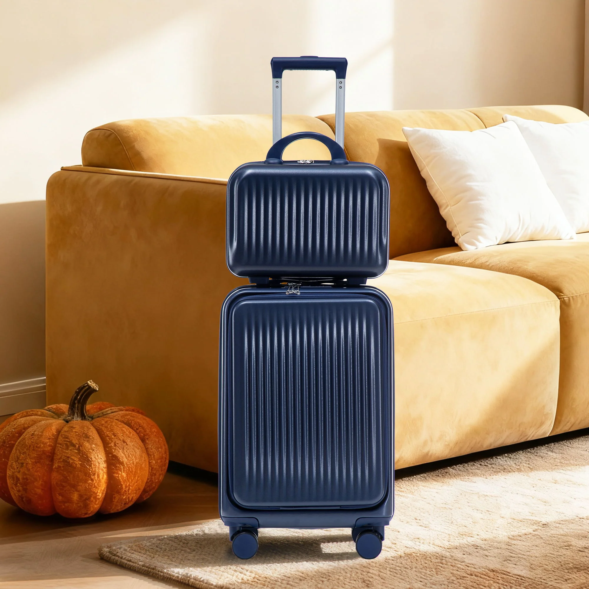 Luggage Set With Cosmetic Case, Combination Lock, Front Opening Design - Image 46