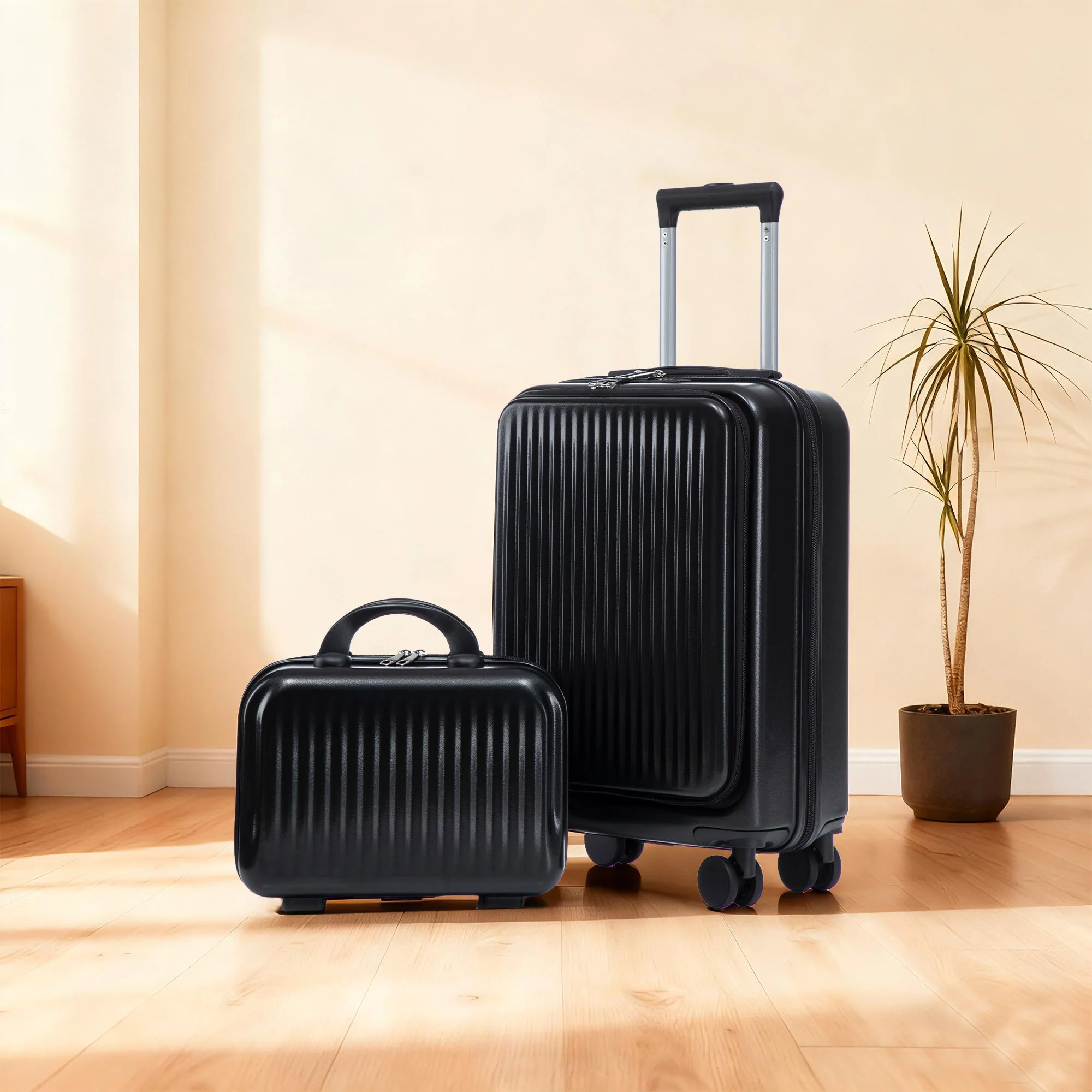 Luggage Set With Cosmetic Case, Combination Lock, Front Opening Design - Image 50