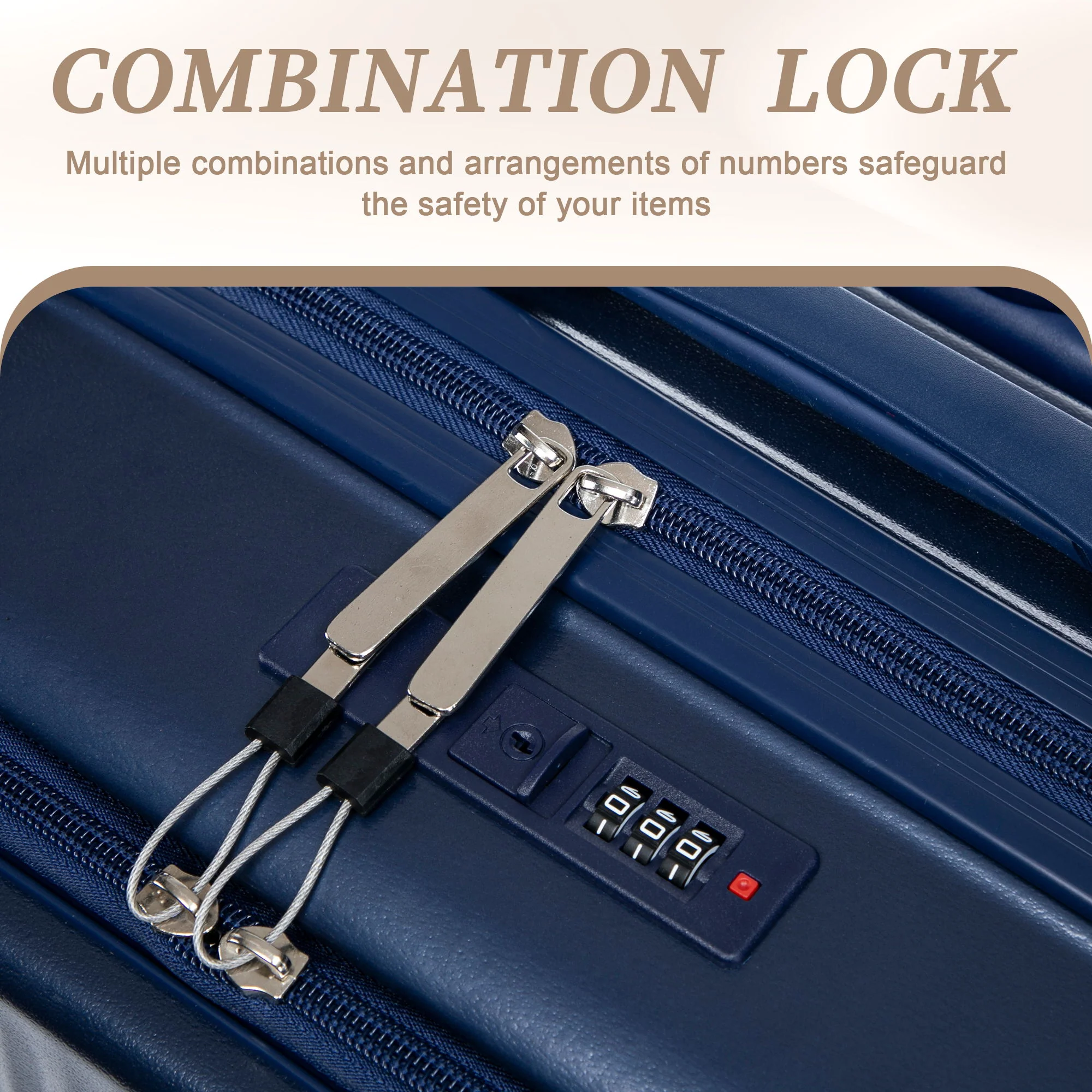Luggage Set With Cosmetic Case, Combination Lock, Front Opening Design - Image 51