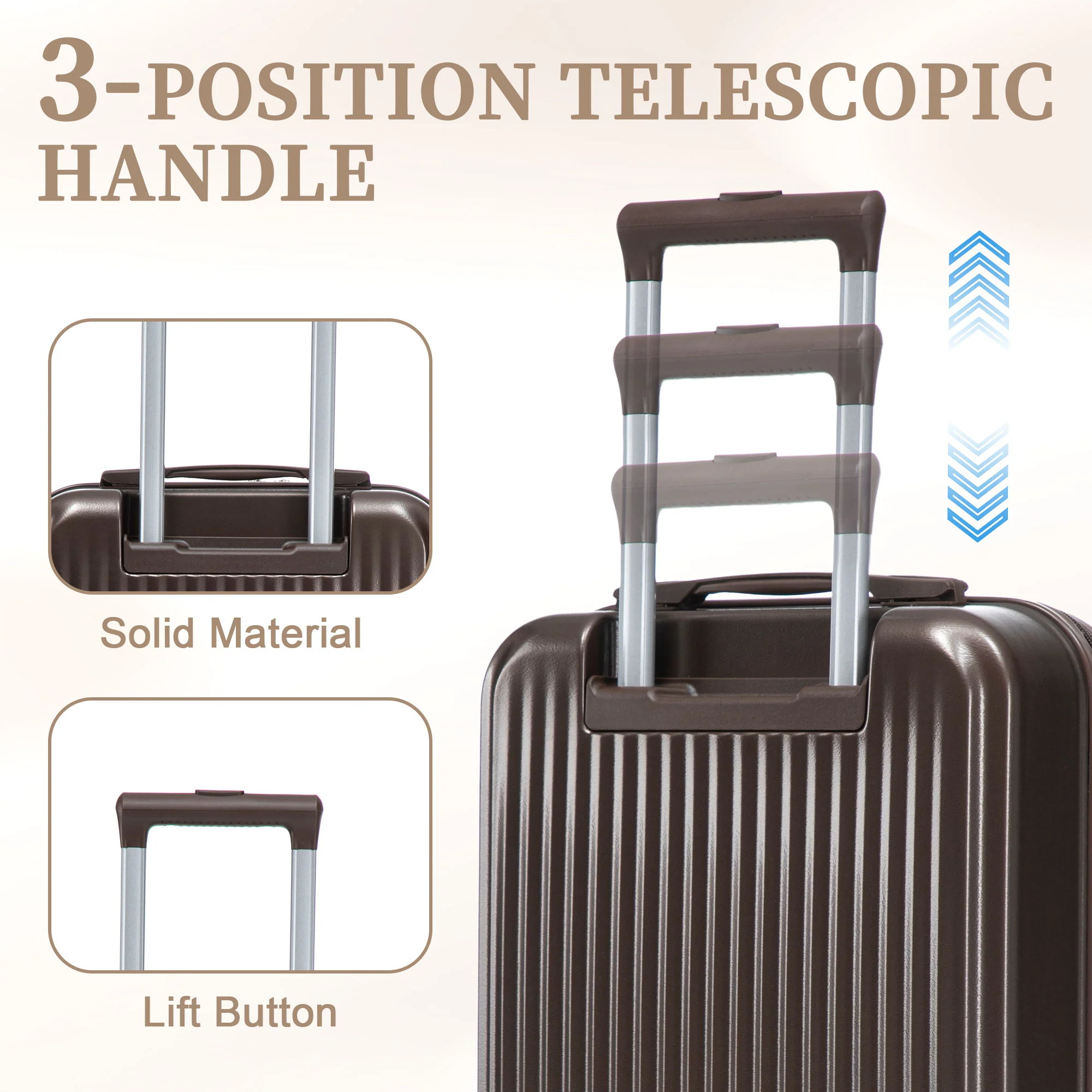 Luggage Set With Cosmetic Case, Combination Lock, Front Opening Design - Image 52