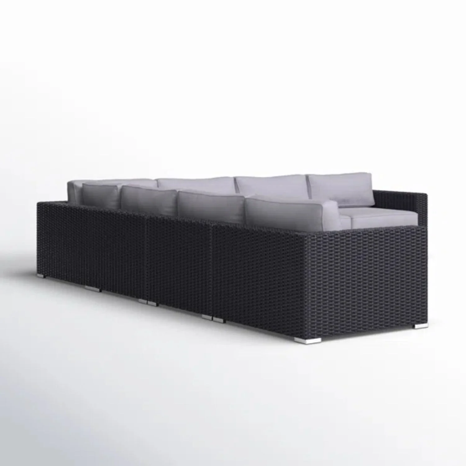 Luxurious Wicker Patio Sectional With Weather Resistant Sunbrella Cushions - Image 34