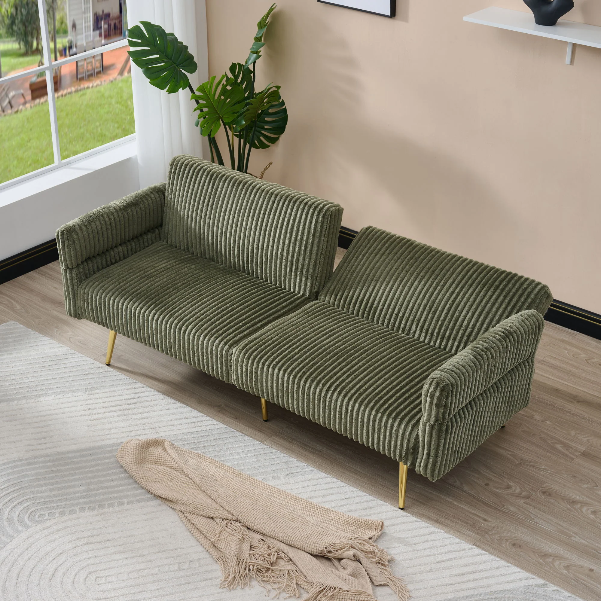Luxury Foldable Double Sofa Bed With Folding Armrests - Image 22