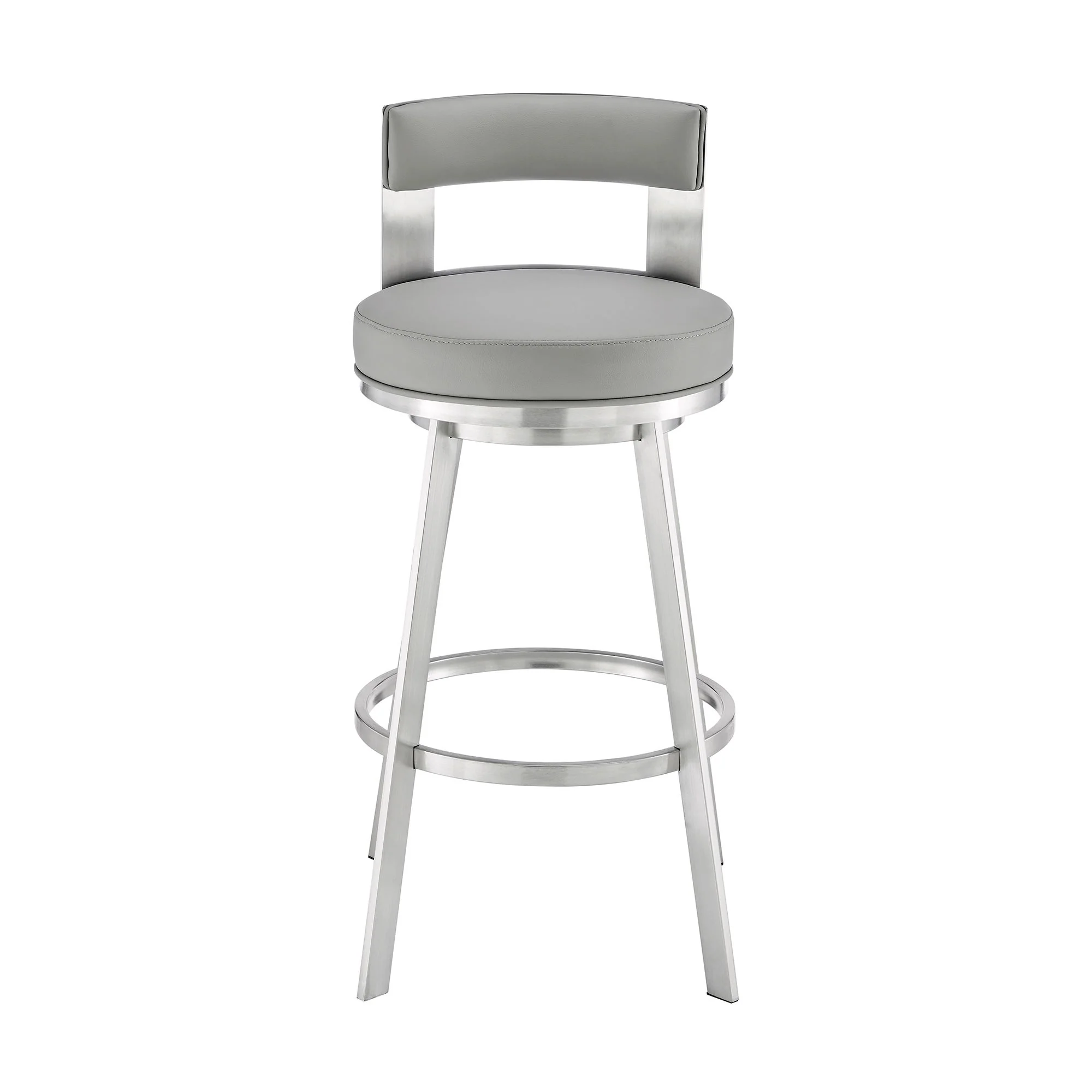 Lynof - Swivel Bar Stool - Brushed Stainless Steel Finish - Image 29