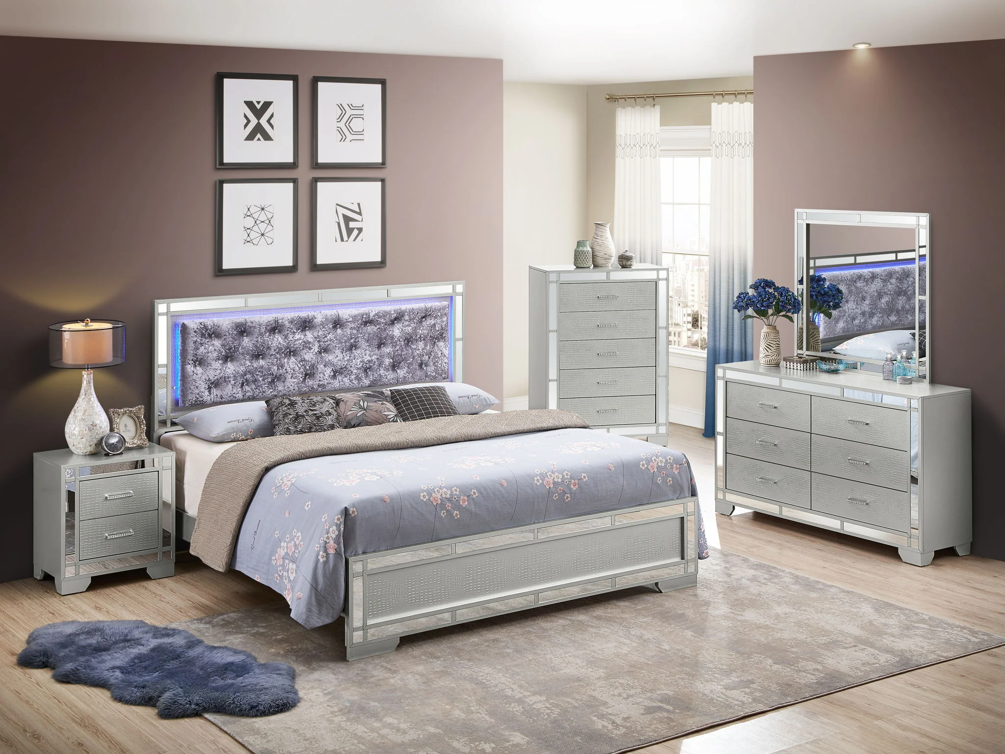 Madison - Upholstered Bed With LED - Image 4
