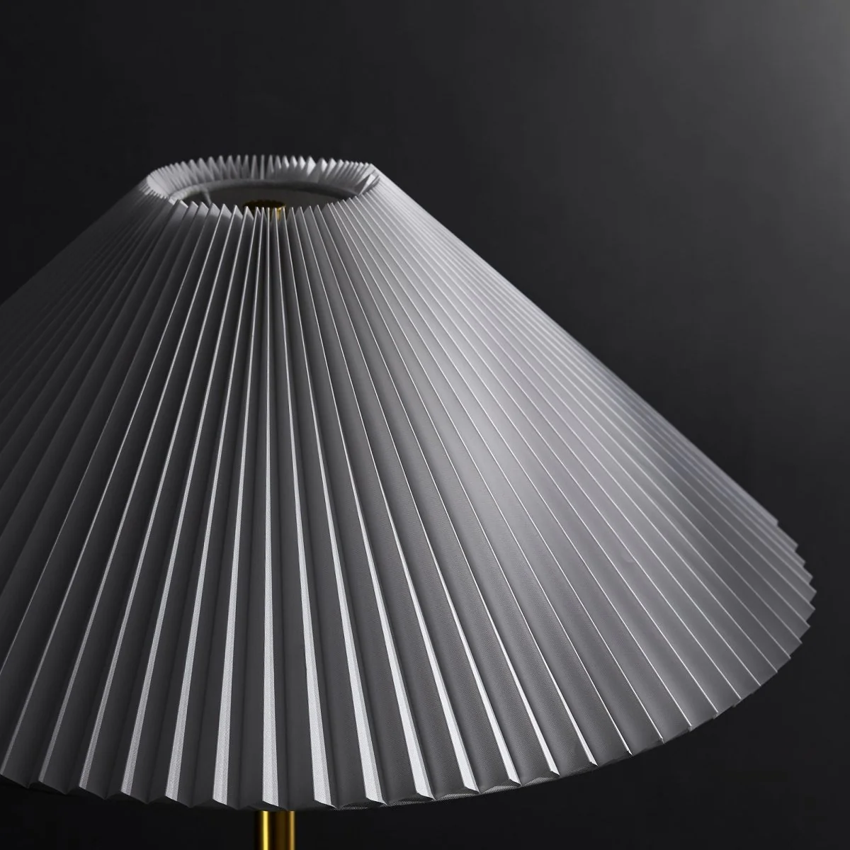 Marble Dome Floor Lamp with Pleated Fabric Shade, Sleek Contemporary Accent Lighting - Image 7