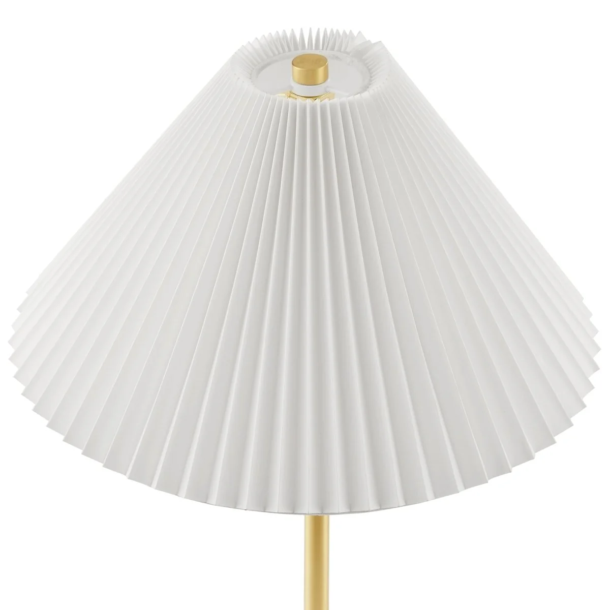 Marble Dome Floor Lamp with Pleated Fabric Shade, Sleek Contemporary Accent Lighting - Image 9