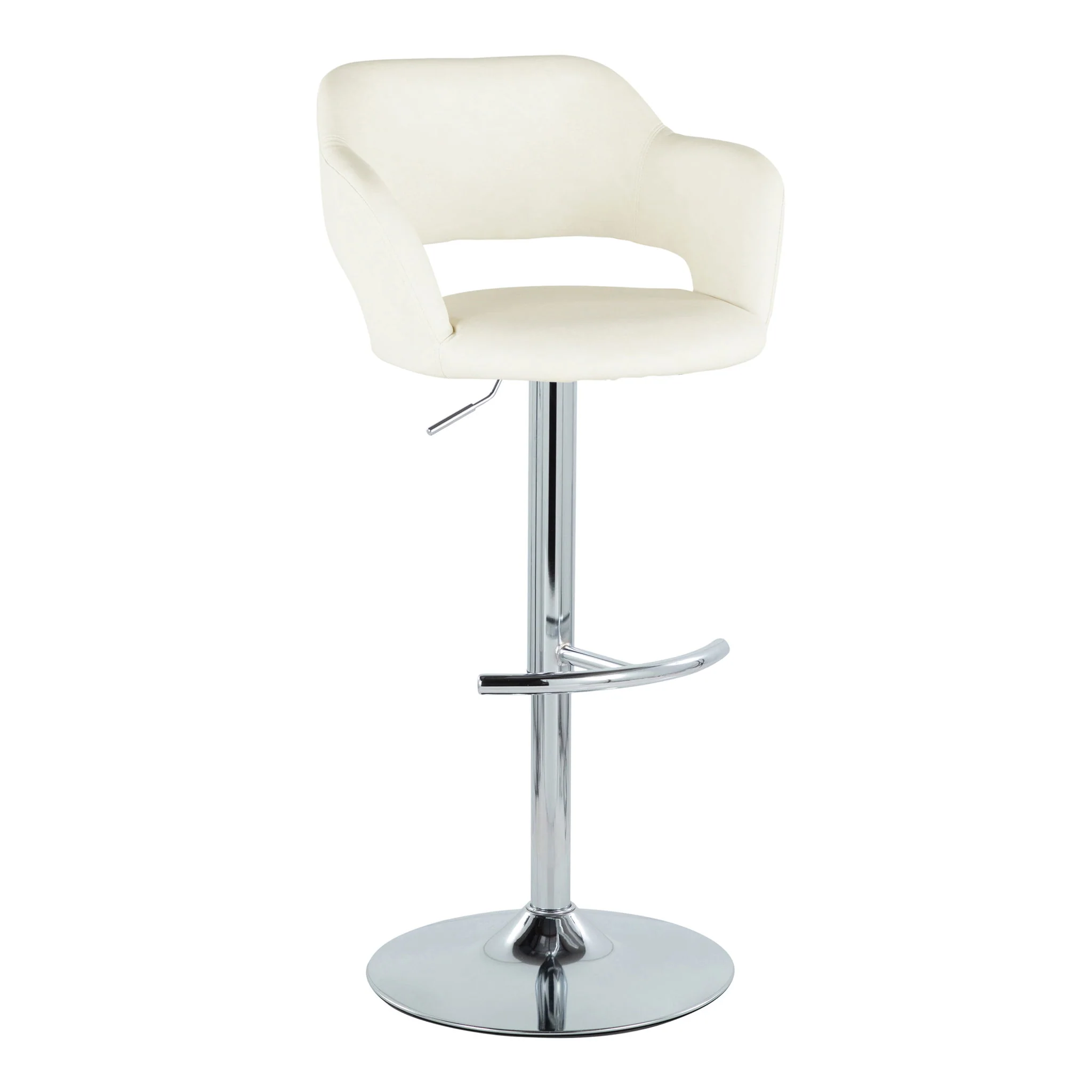 Margarite - Contemporary Ajustable Barstool With Swivel With Rounded T Footrest (Set of 2) - Image 14