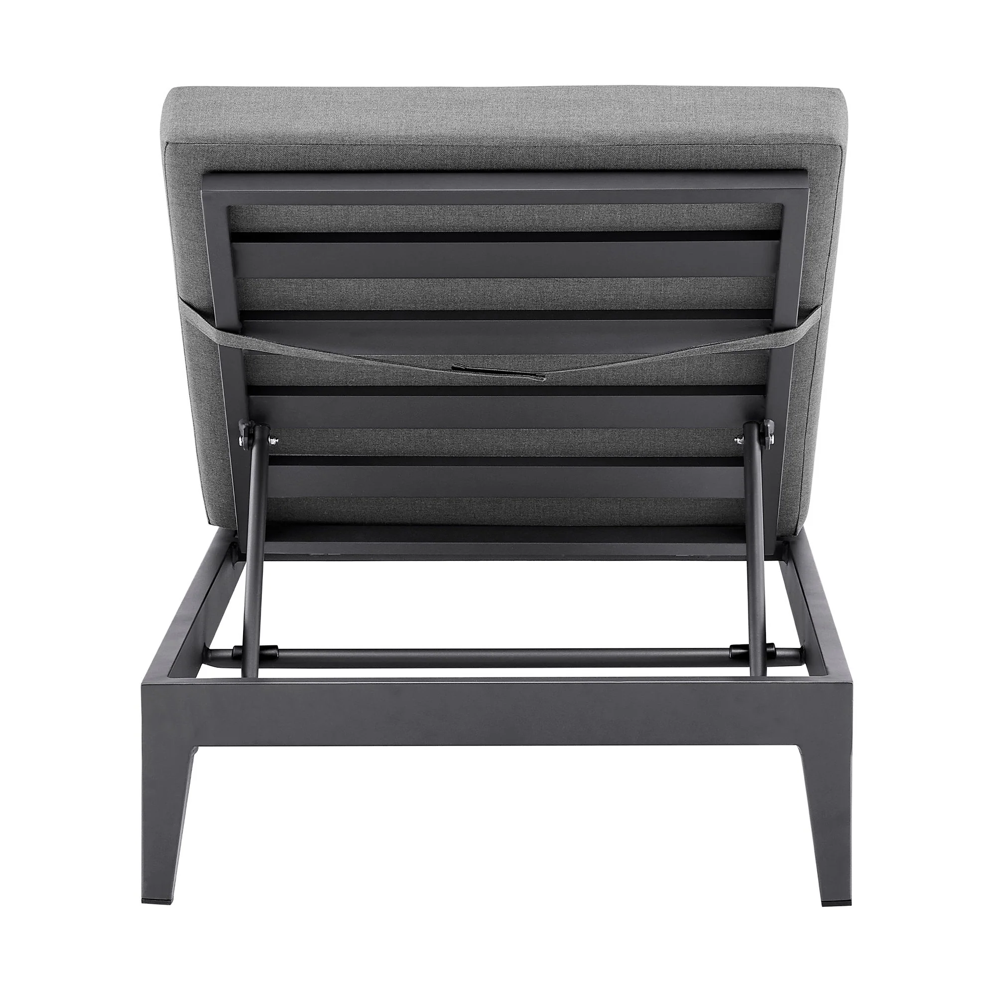 Menorca - Outdoor Patio Adjustable Chaise Lounge Chair - Gray - Image 7