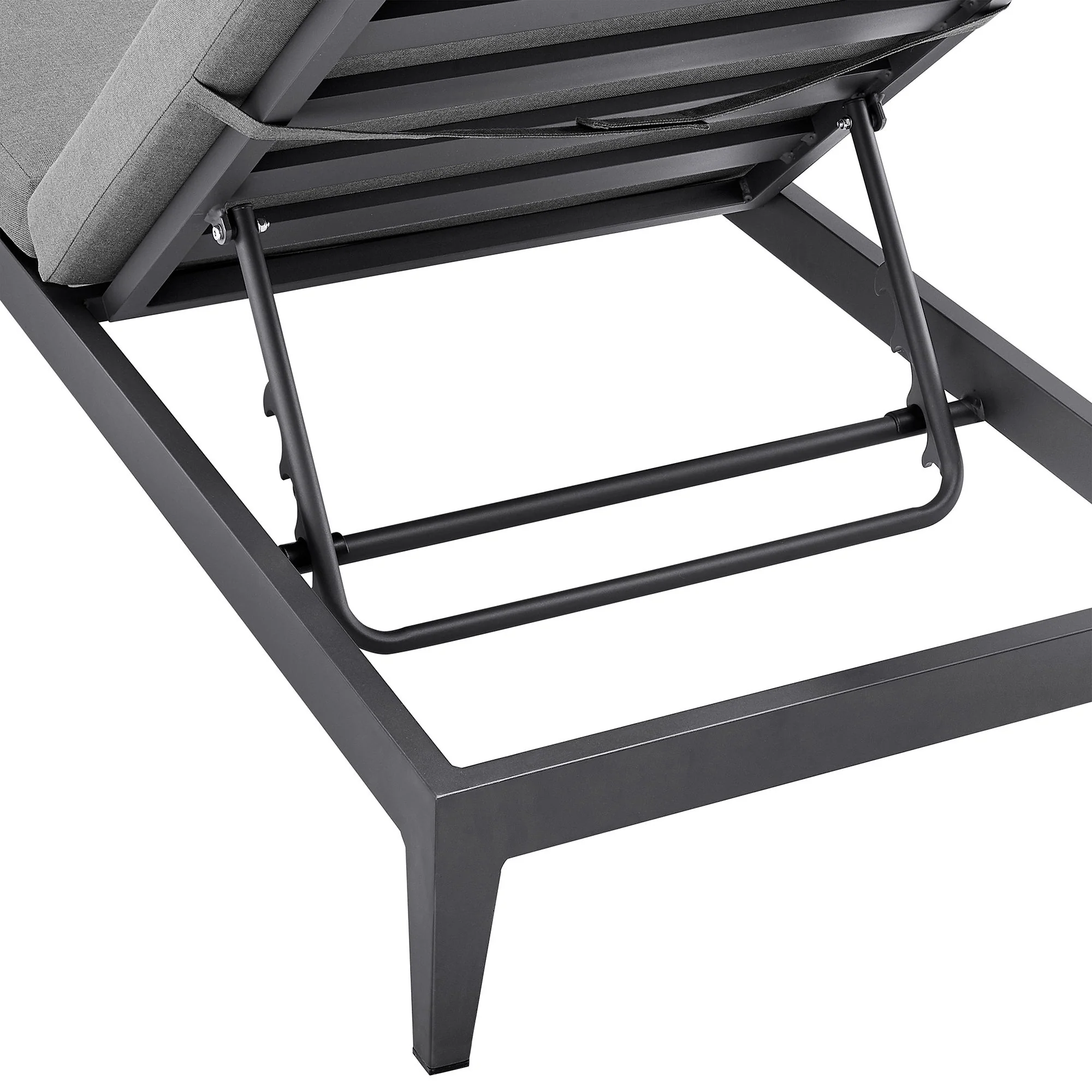 Menorca - Outdoor Patio Adjustable Chaise Lounge Chair - Gray - Image 9
