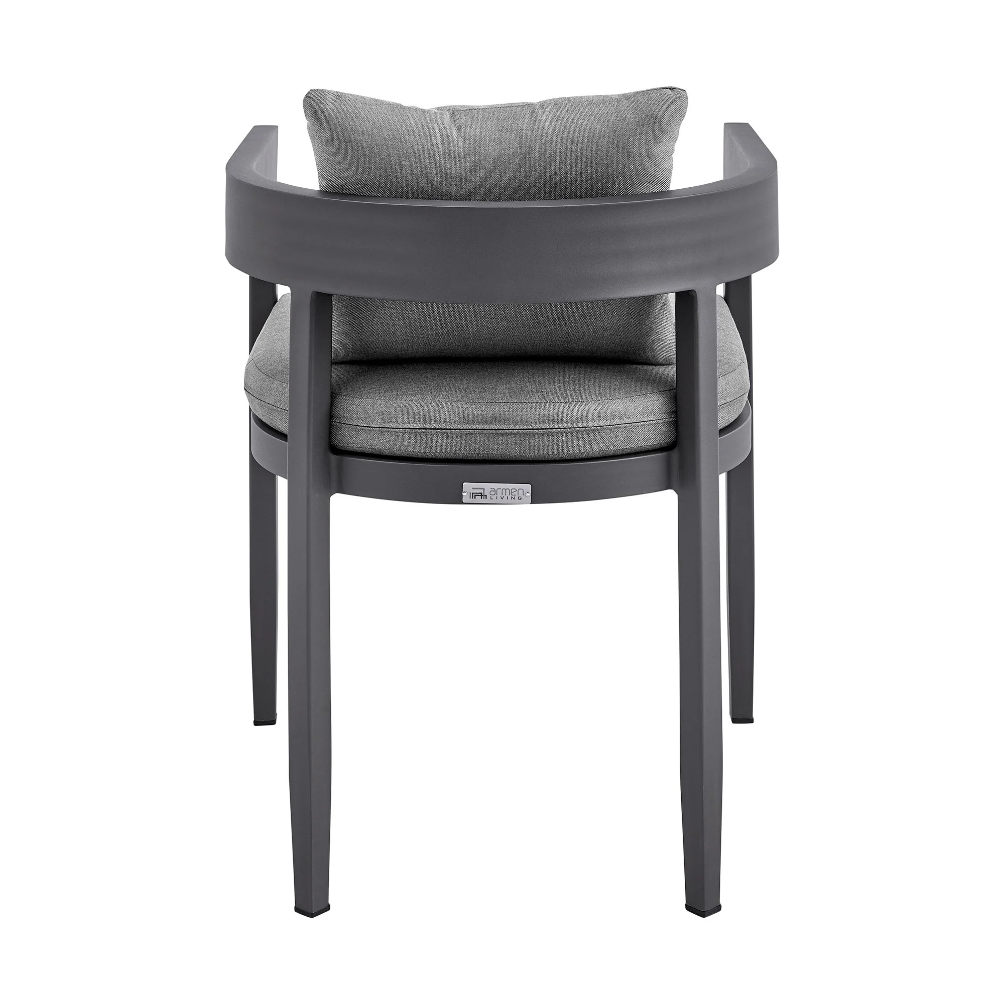 Menorca - Outdoor Patio Dining Chairs In Aluminum With Gray Cushions - (Set Of 2) - Image 2