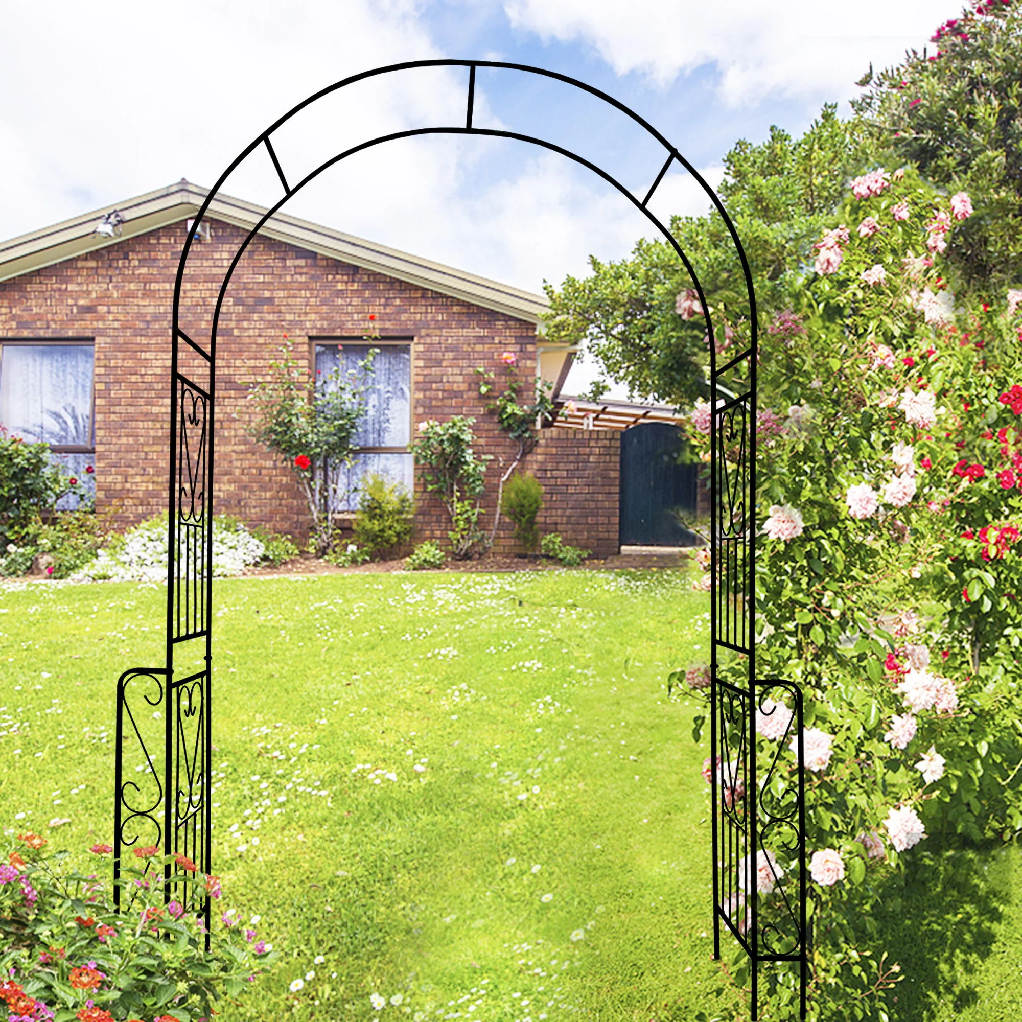 Metal Garden Arch Garden Arbor Trellis Climbing Plants Support Rose Arch Outdoor Arch - Image 7