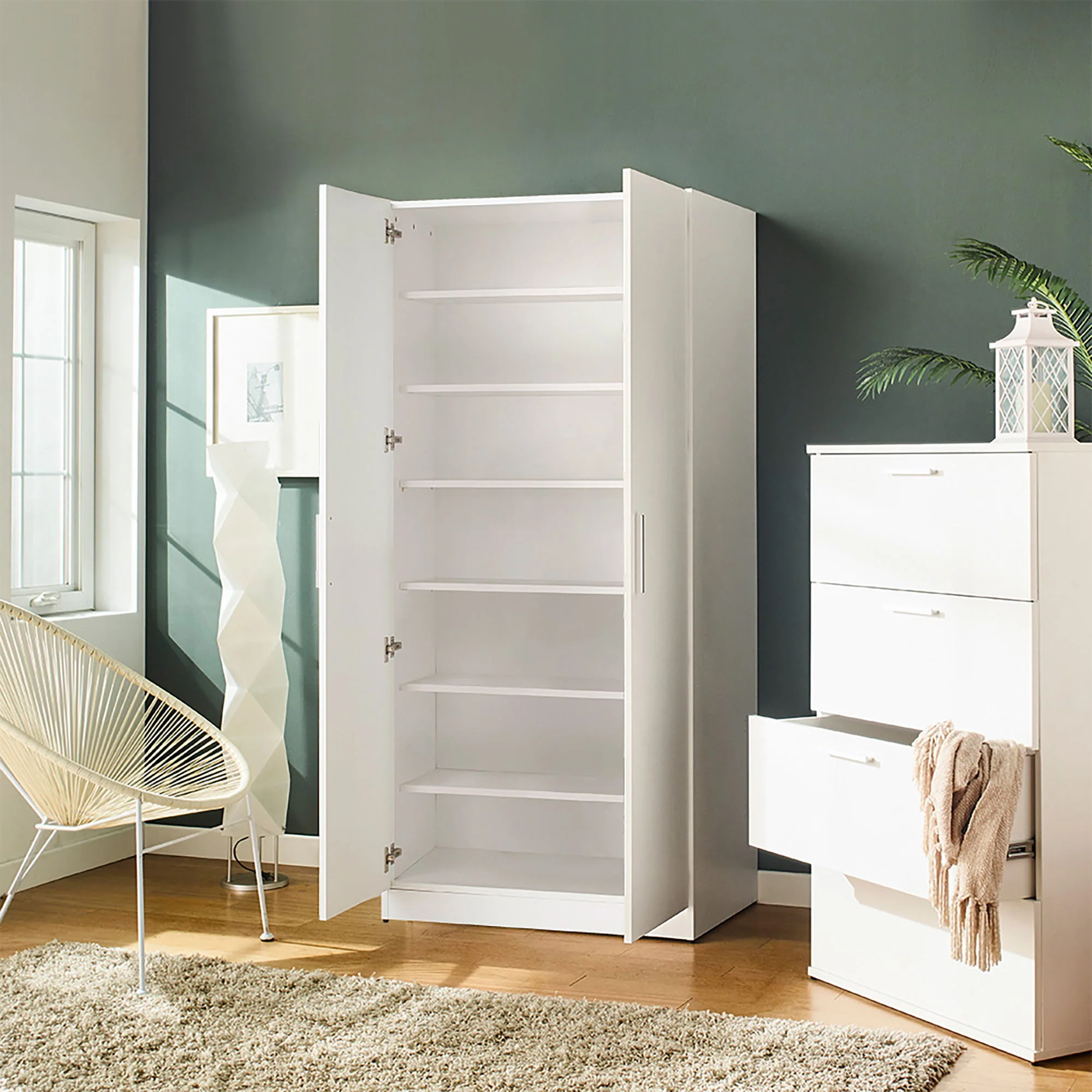 Mia - Farmhouse Shoe Cabinet With 6 Shelves - Image 10