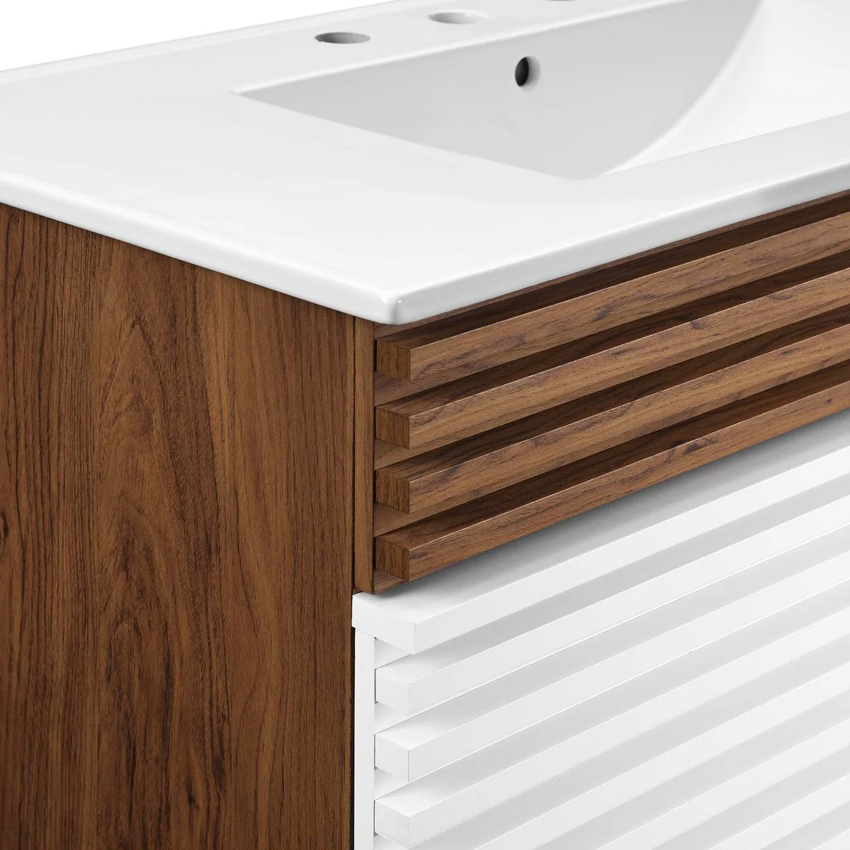 Mid-Century Bathroom Vanity with Basin and Sink — Modern Vanity Cabinet for Bathroom - Image 45