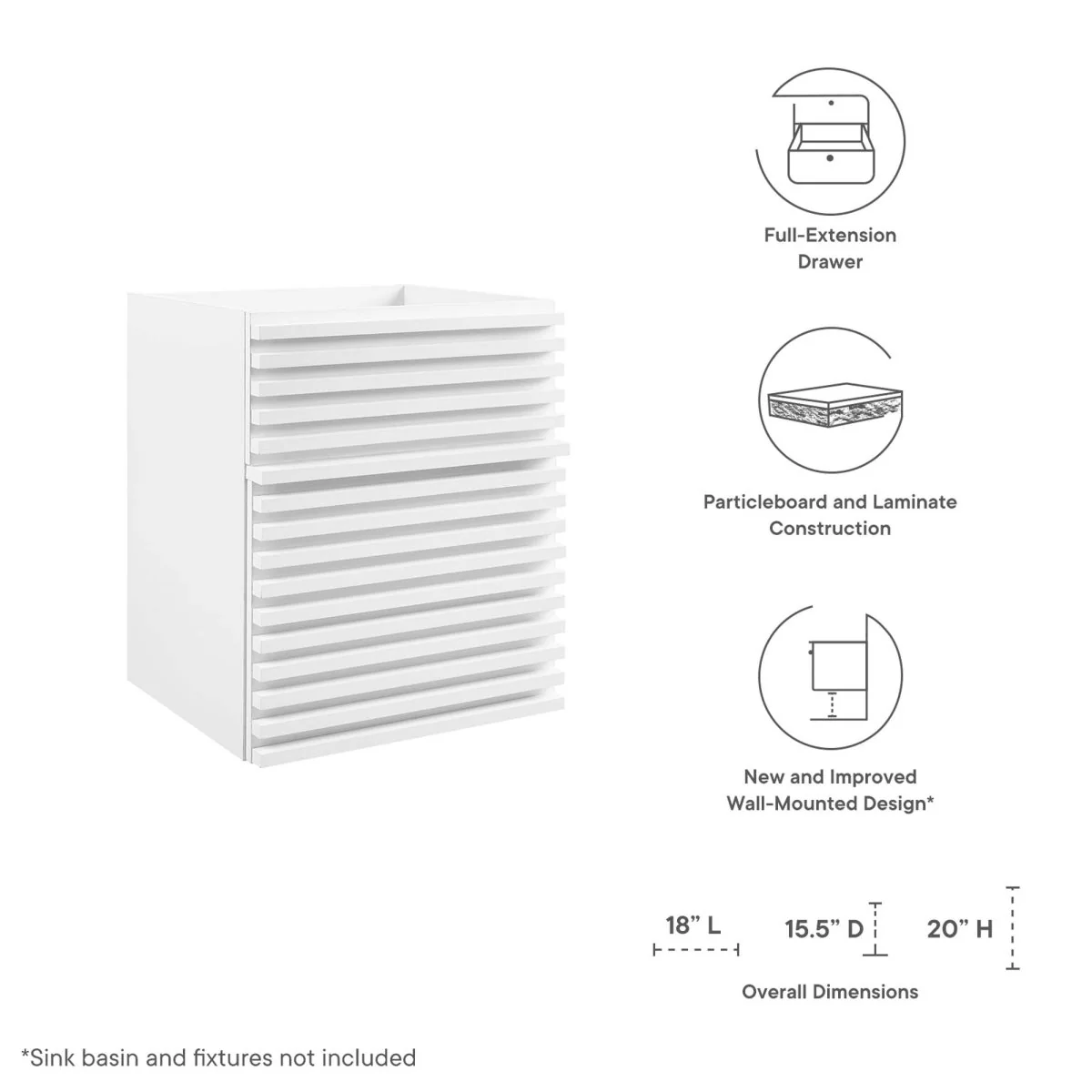 Mid-Century Wall-Mount Bathroom Vanity Cabinet — Available in Multiple Sizes and Finishes - Image 10