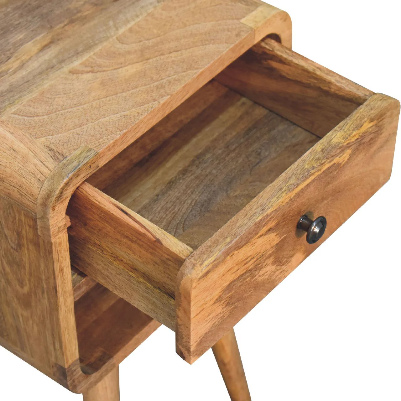 Mini Chestnut Curve Lower Bedside Nifhtstand - Image 11