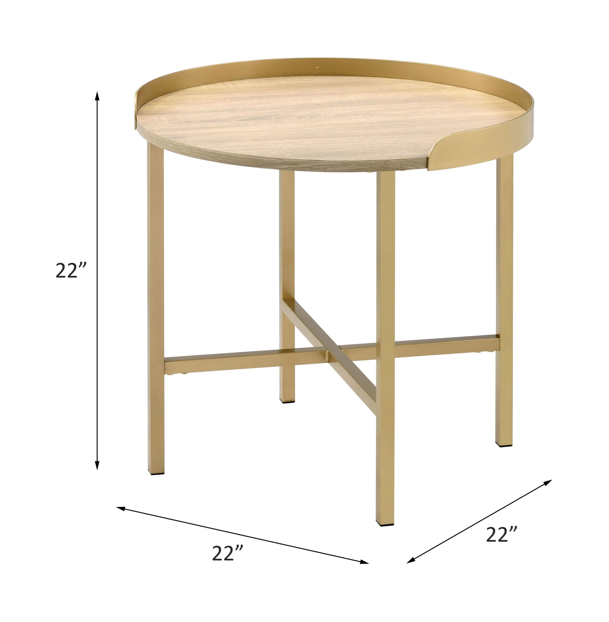 Mithea - End Table - Oak / Gold - Image 4