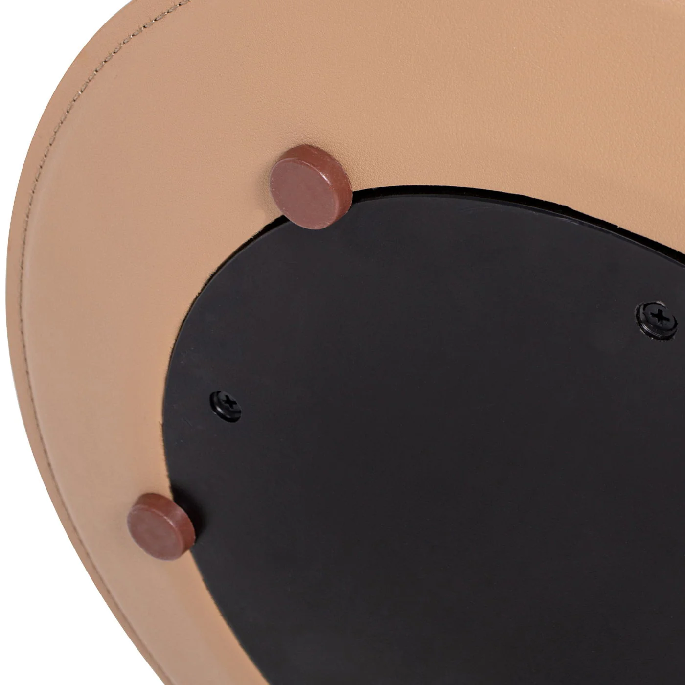 Mode - Leatherette Round C-Shaped Sofa Side Table - Saddle Brown - Image 4
