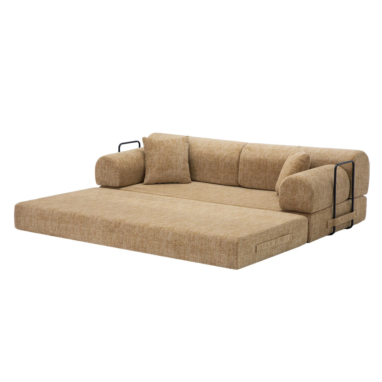 Modern 2 Tone Fabric Convertible Sleeper Sofa Bed - Image 19